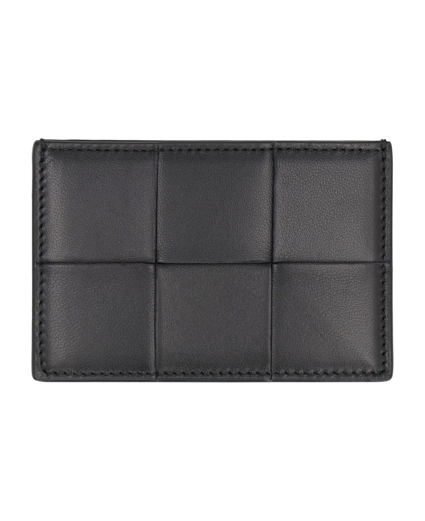 Bottega Veneta Cassette Leather Card Holder - BLACK