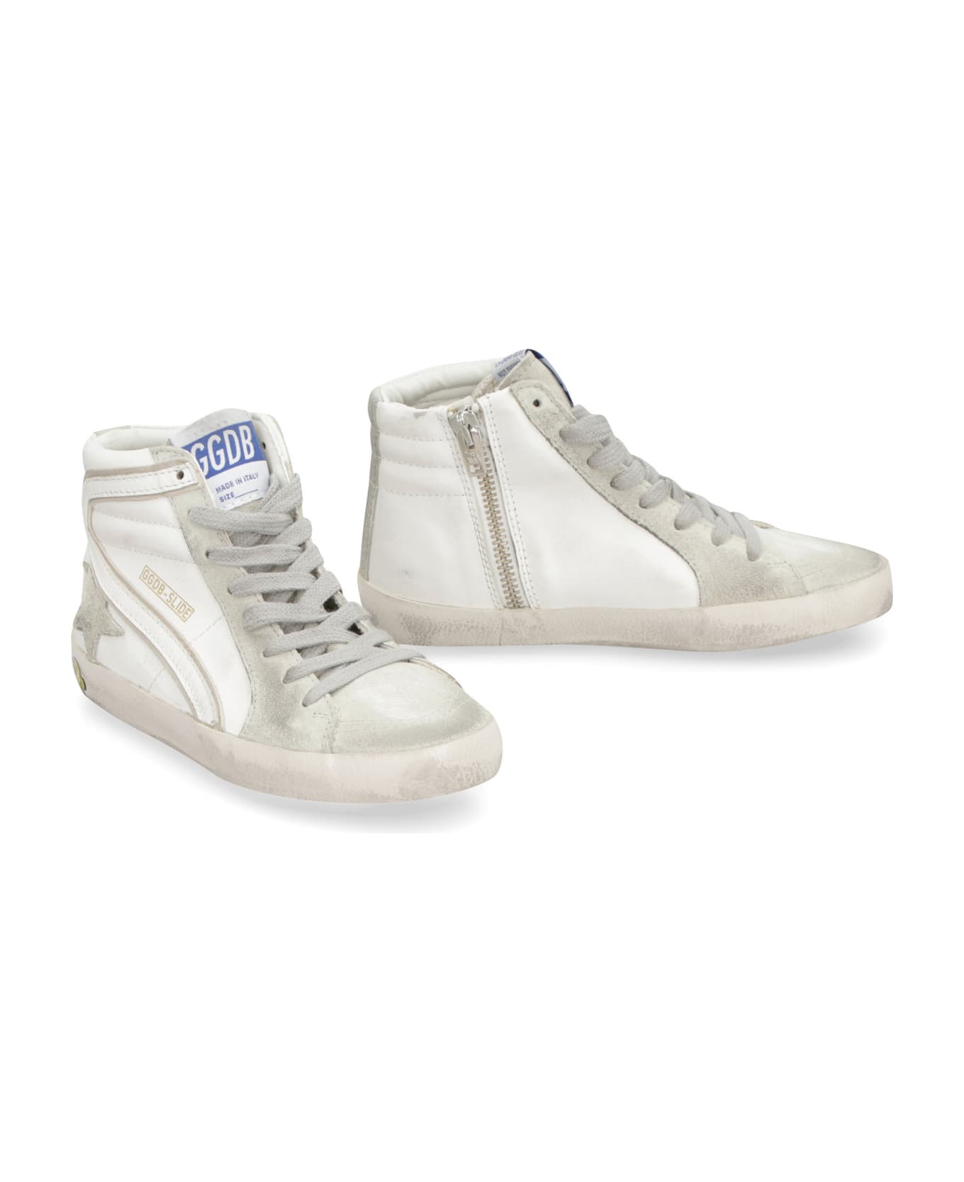 Golden Goose Slide Leather High-top Sneakers - White シューズ