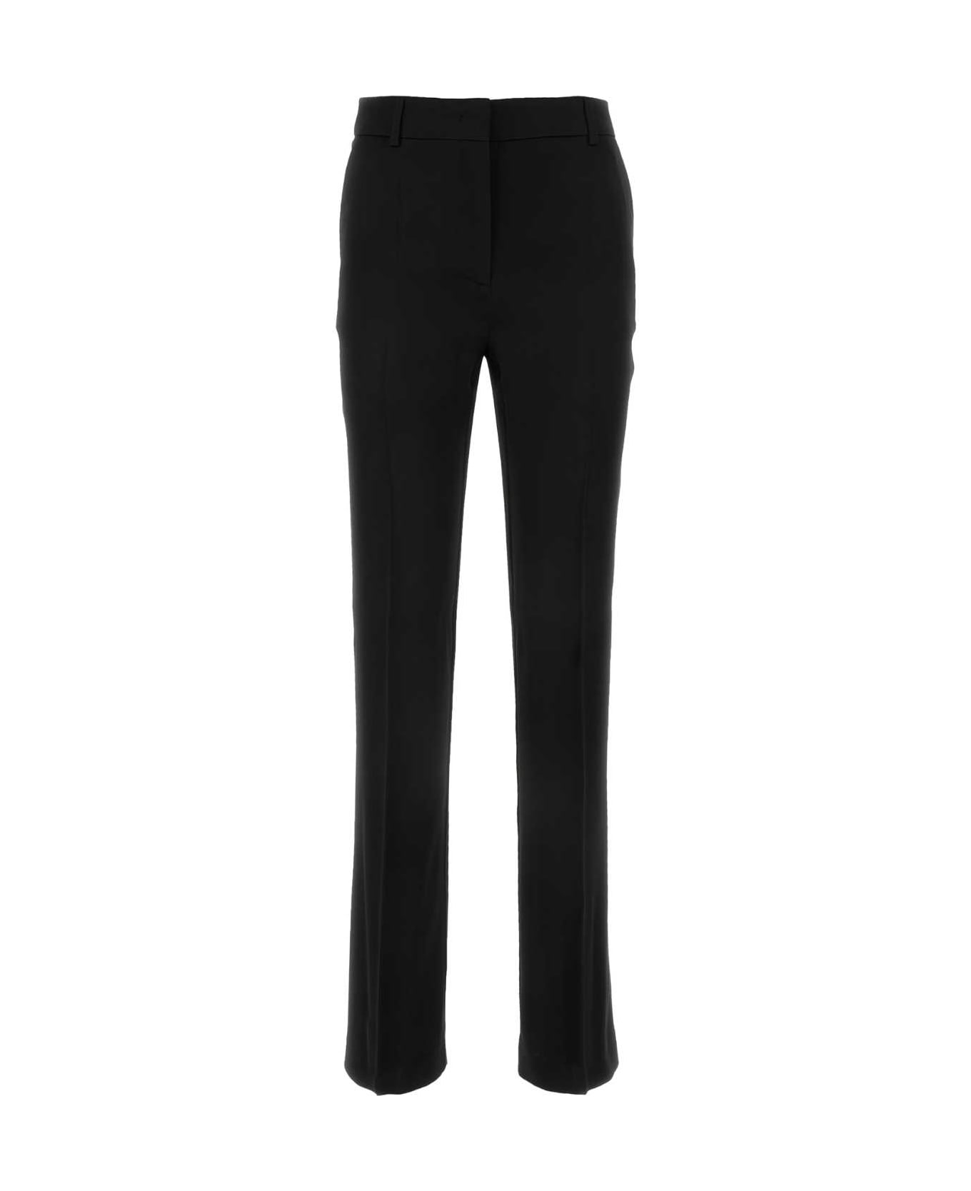 Alberta Ferretti Black Satin Cigarette Pant - NERO