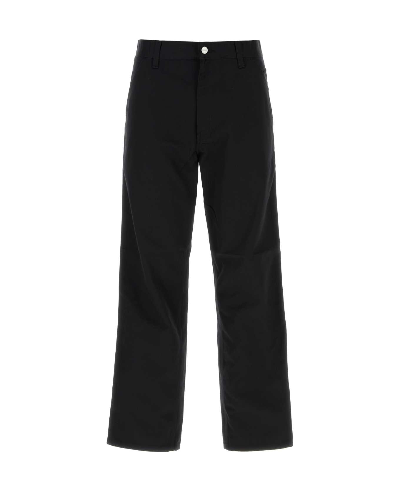 Carhartt Black Polyester Blend Simple Pant - BLACK