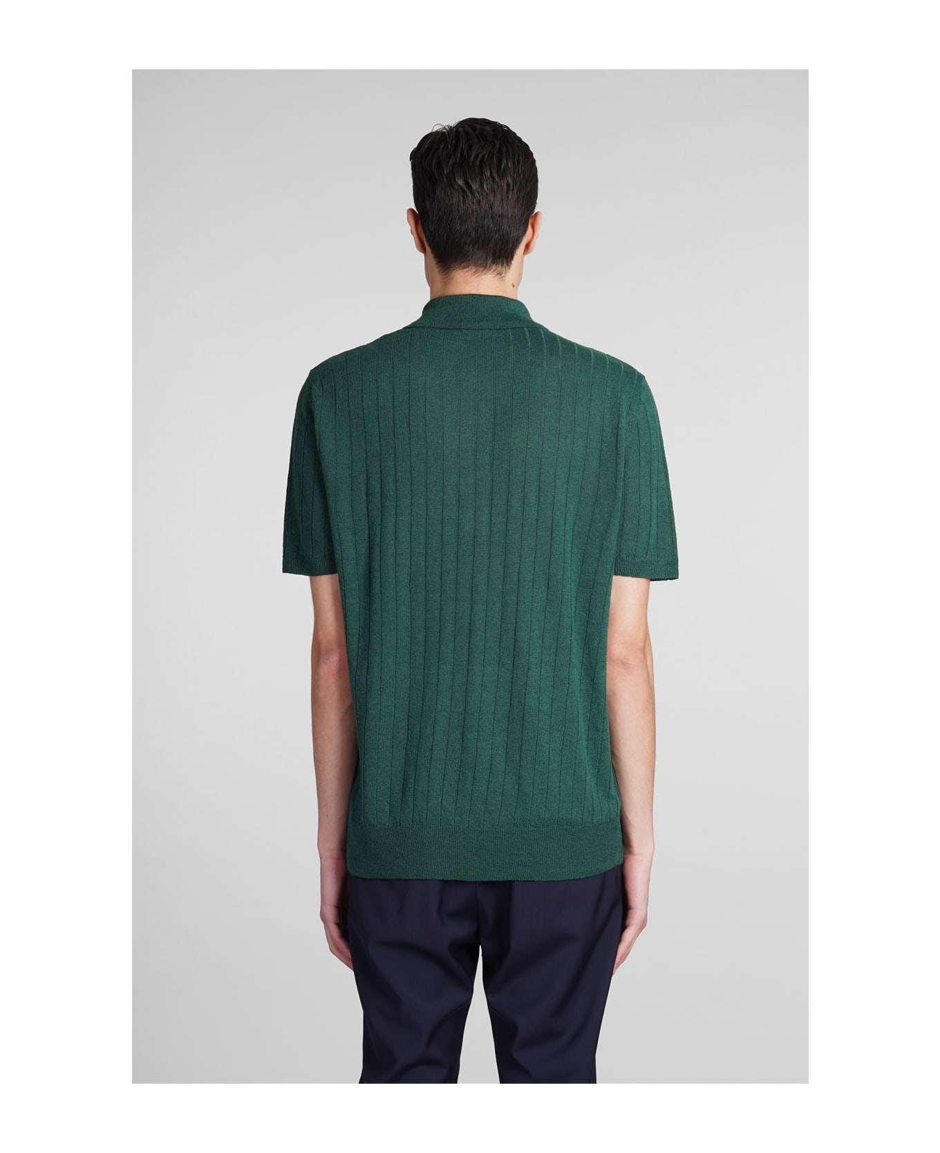 Barena Marco Polo In Green Linen - green ポロシャツ