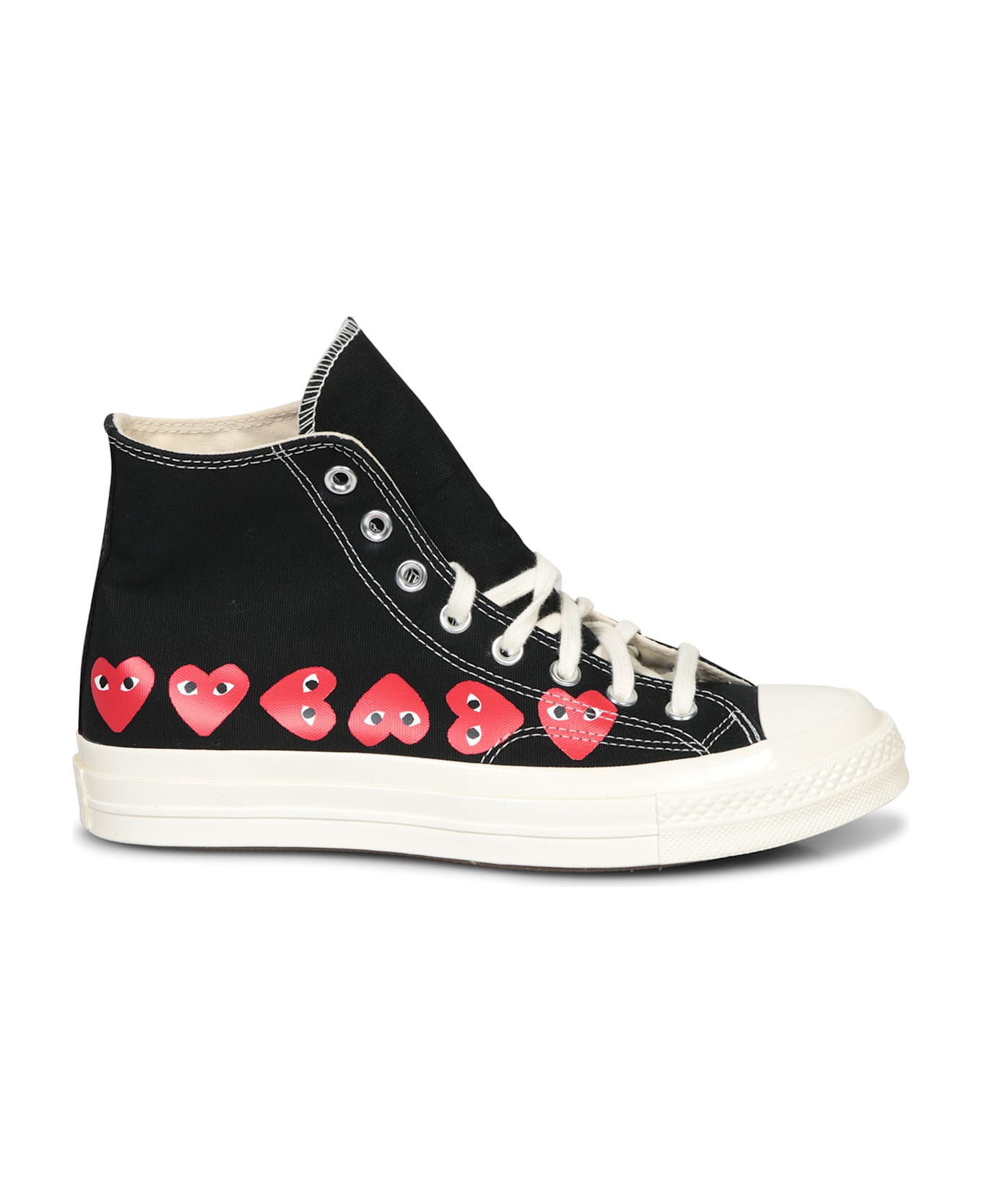 Comme des Garçons Play Multi Heart High Black Sneakers - Black