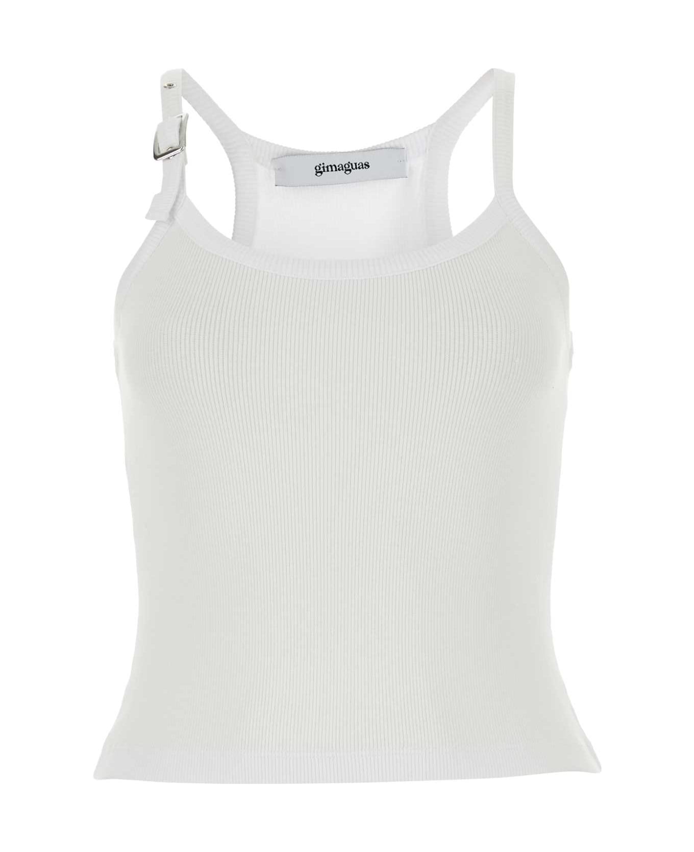 Gimaguas White Stretch Cotton Nica Top - WHITE