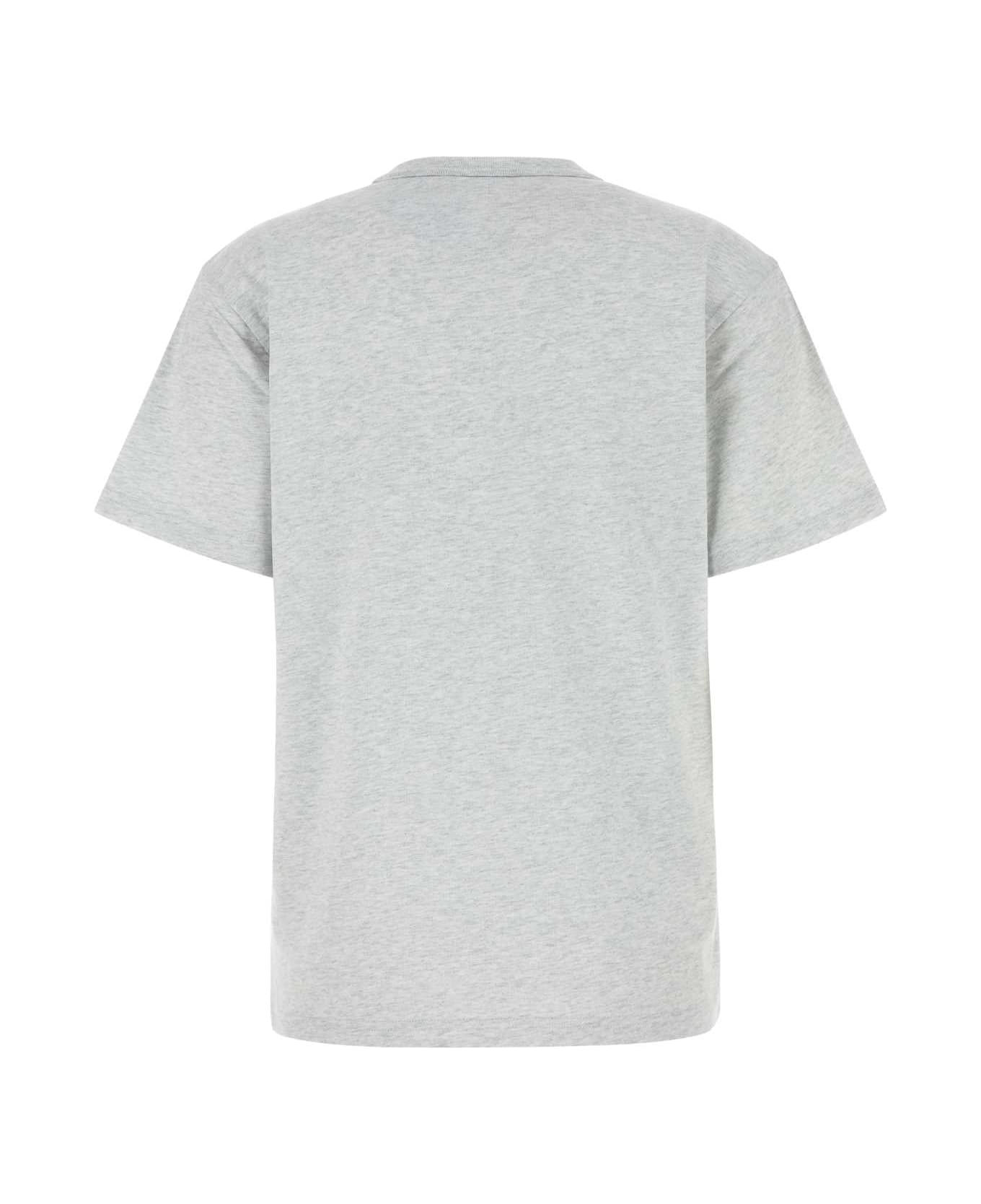 T by Alexander Wang Melange Light Grey Cotton T-shirt - LIGHTHEATHERGREY