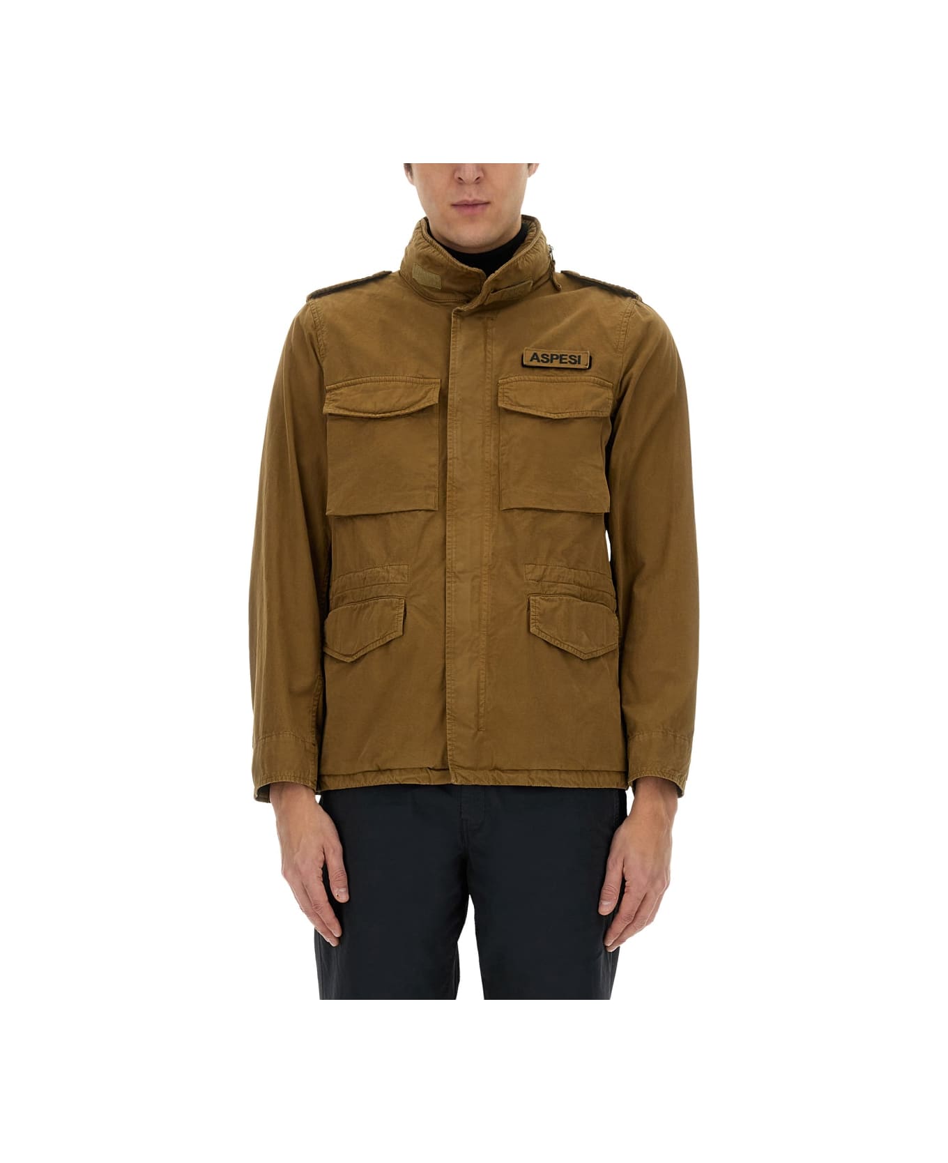 Aspesi Jacket With Logo - Stone