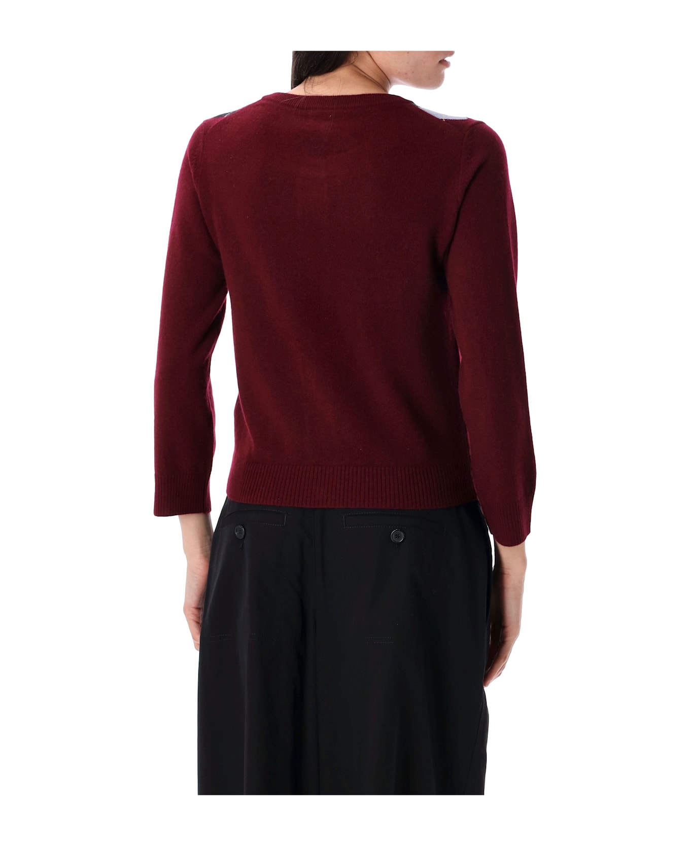 Ganni Check Cardigan - TAWNY PORT