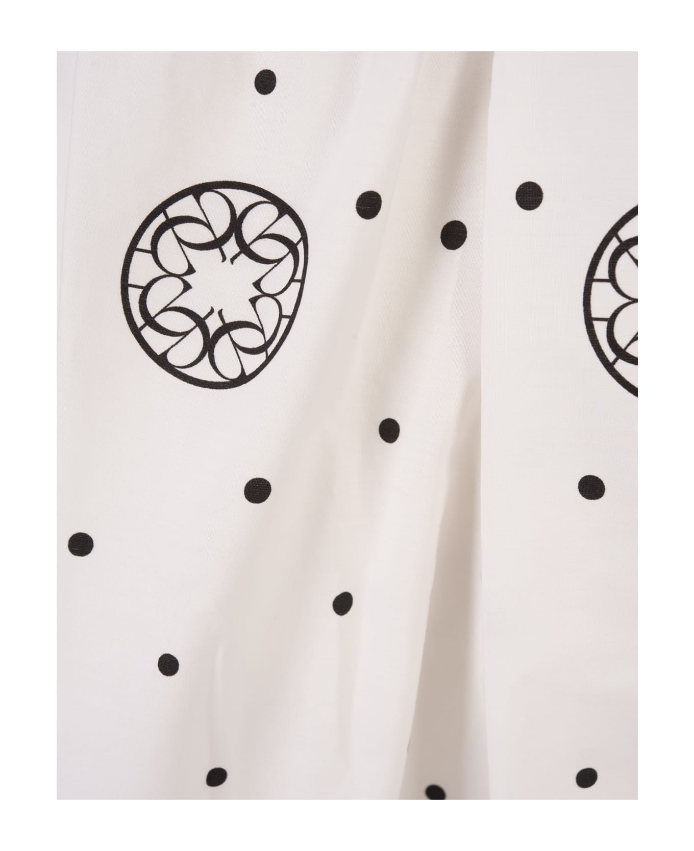 Elie Saab Moon Printed Cotton Dress In White And Black - White