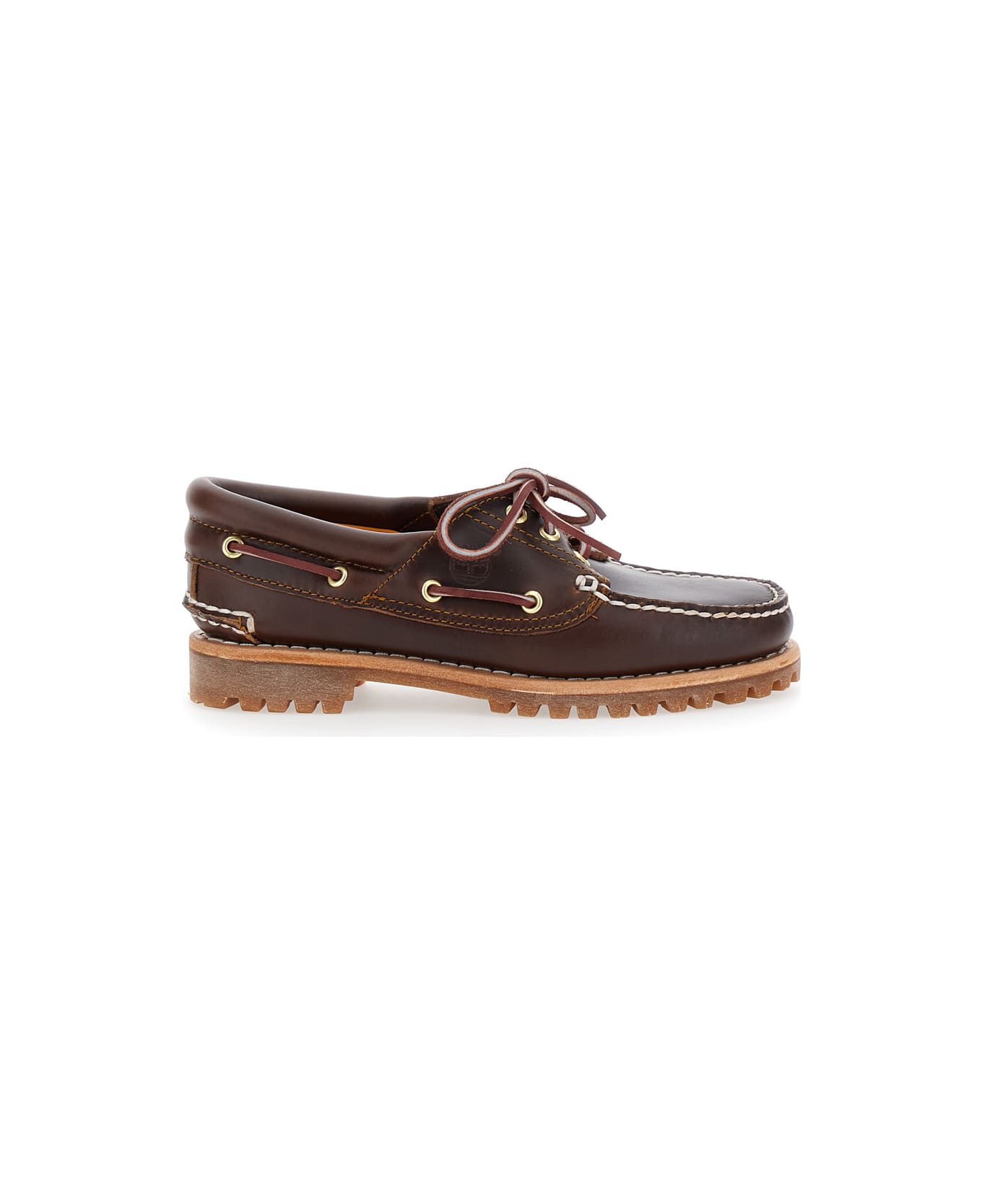 Timberland 
nordeen
 Brown Loafers With Embossed Logo On The Side In Leather Woman - Brown