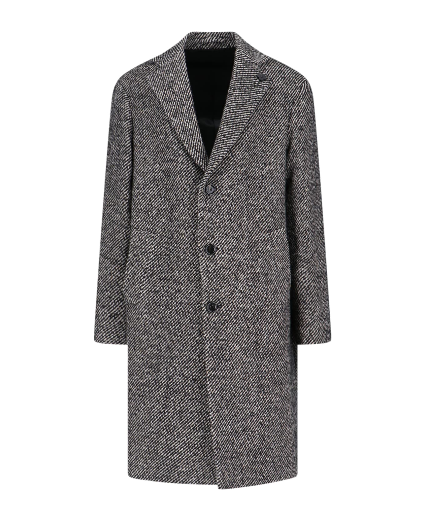 Lardini Single-breasted Midi Coat - Black  