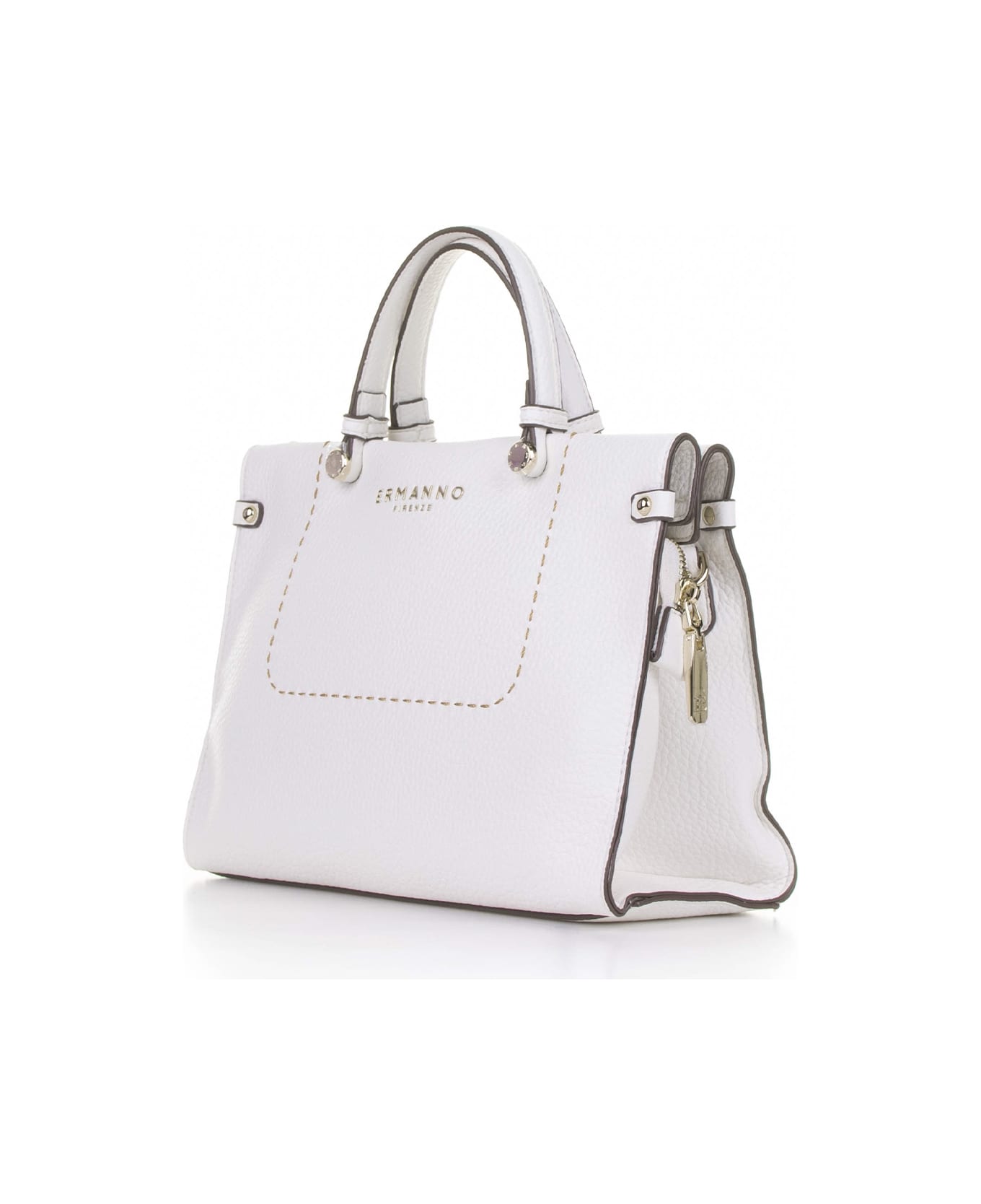 Ermanno Scervino Petra Small White Leather Handbag - BIANCO トートバッグ