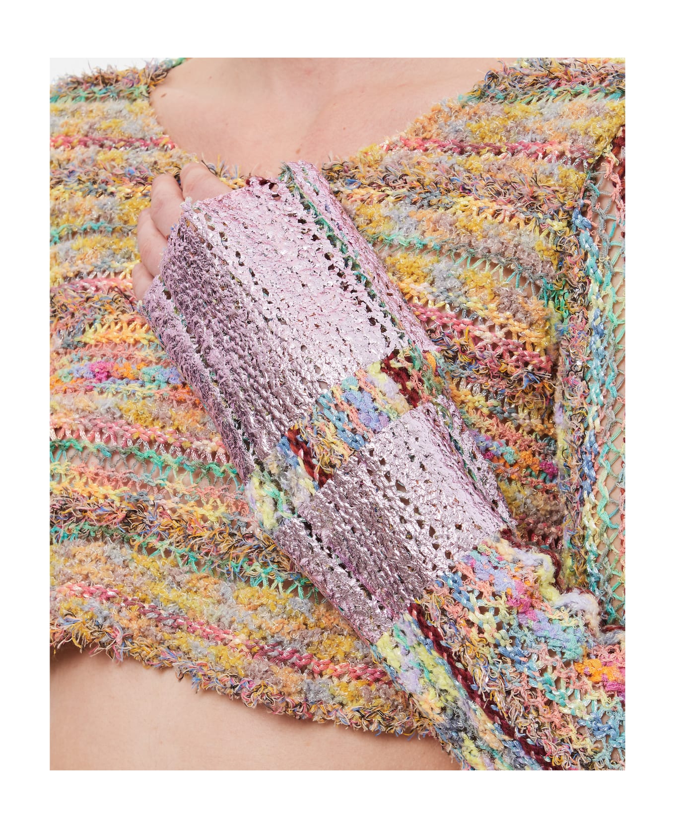Collina Strada Collina X Vitelli Eteri Cotton Blend Cropped Sweater - MultiColour