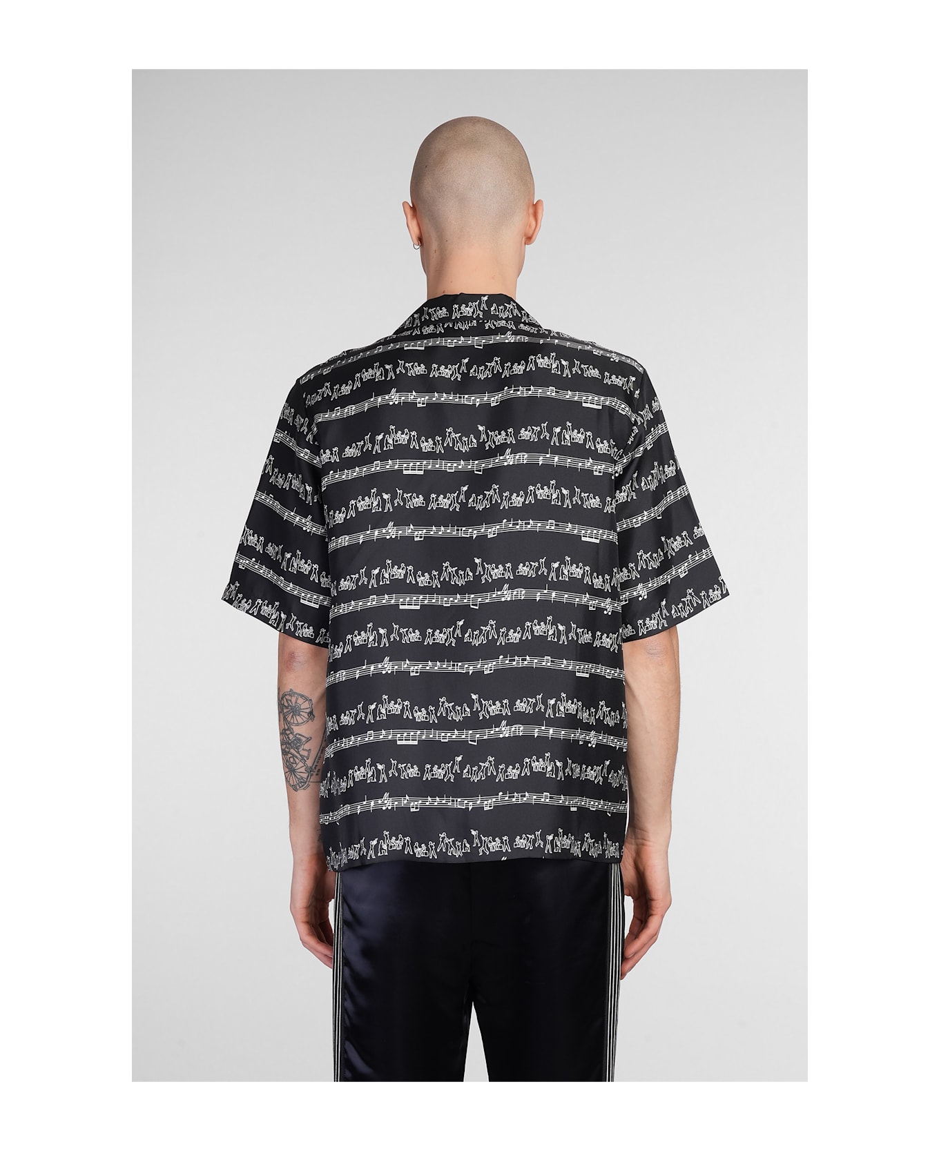 Shirt In Black Silk - Thumbnail 4
