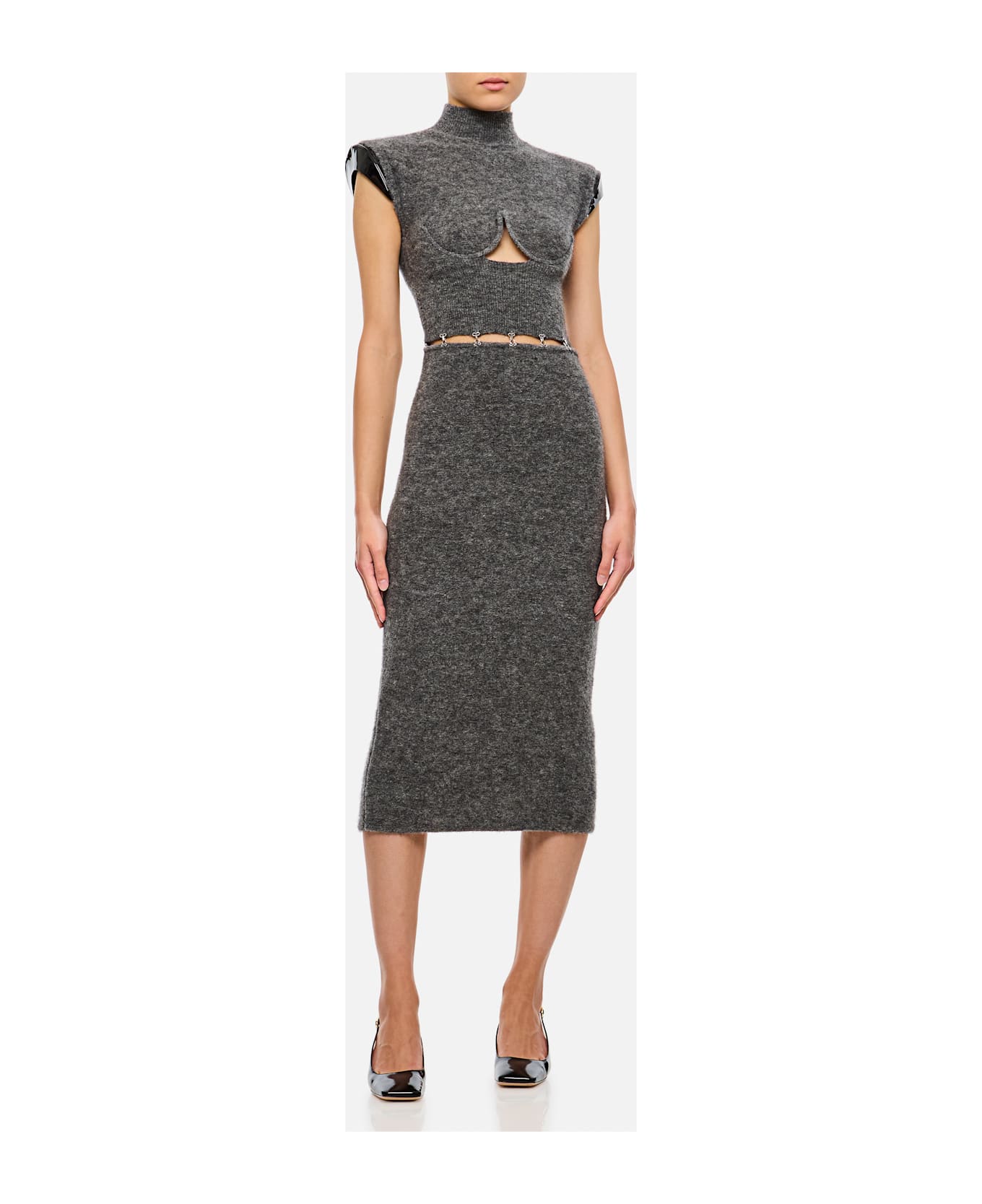 SportMax Albino Cut-out Mohair Dress - Grey
