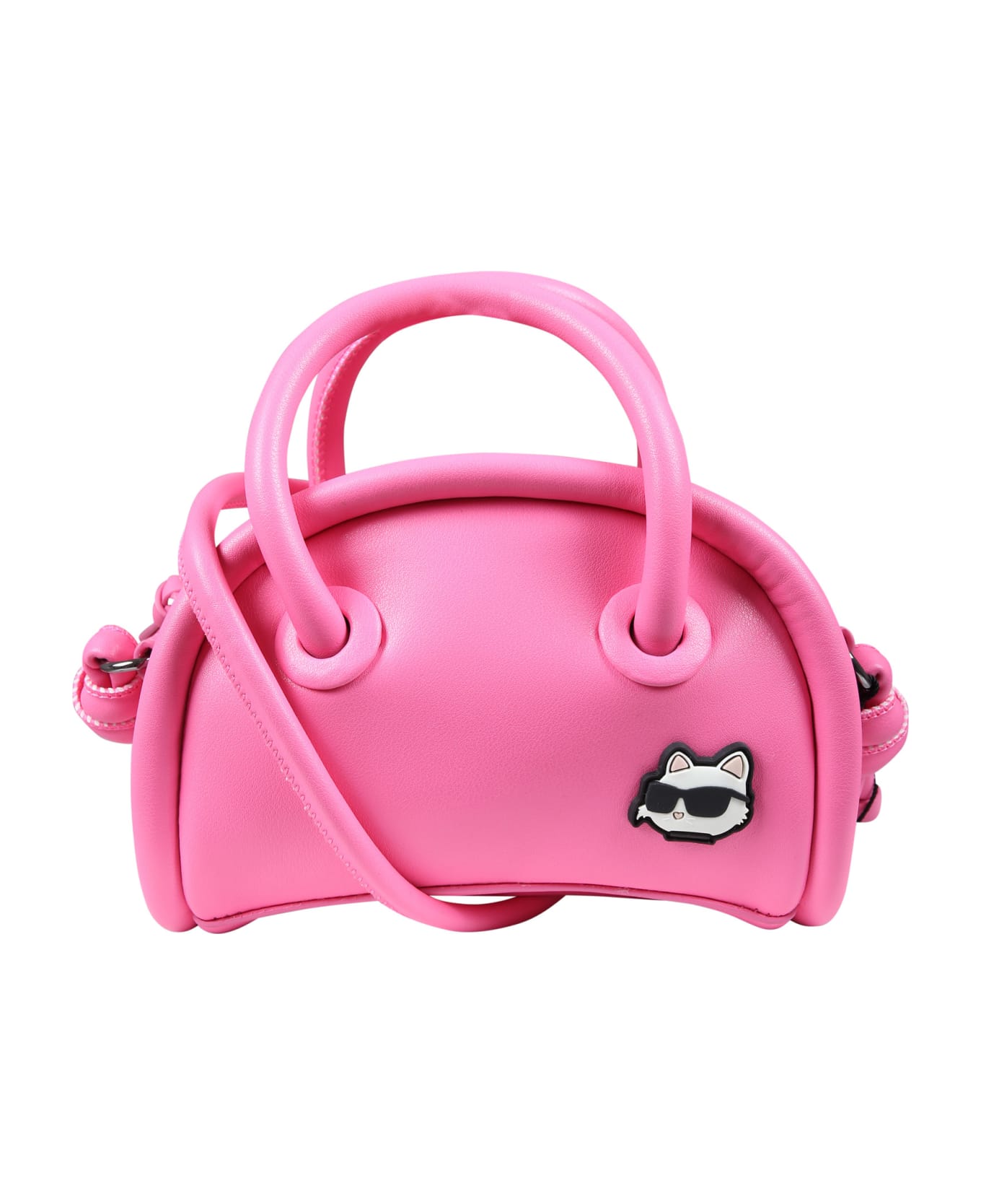Karl Lagerfeld Kids Fuchsia Casual Bag For Girl With Logo - Fuchsia