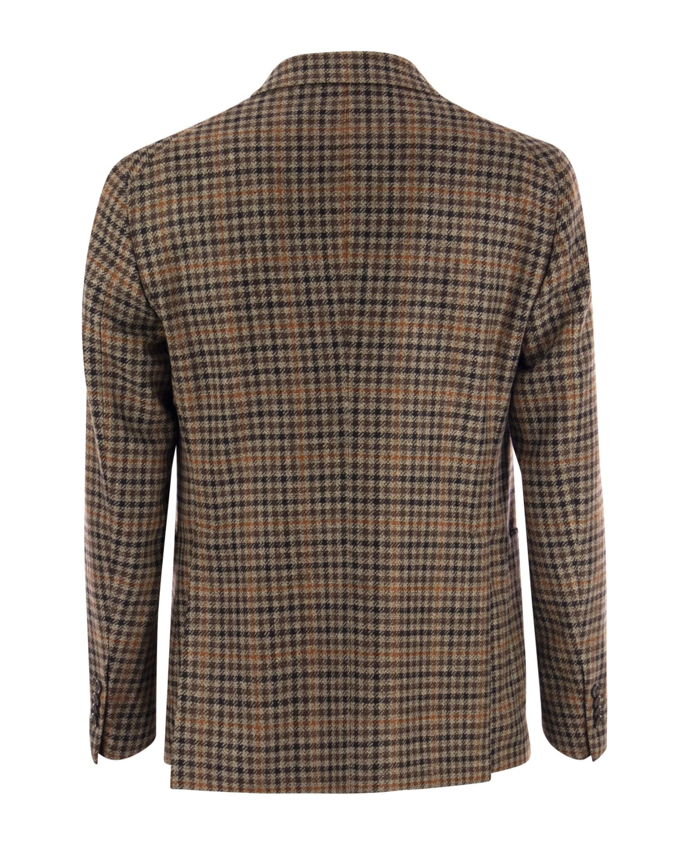 Tagliatore Montecarlo - Wool And Cashmere Checked Blazer - Brown スーツ