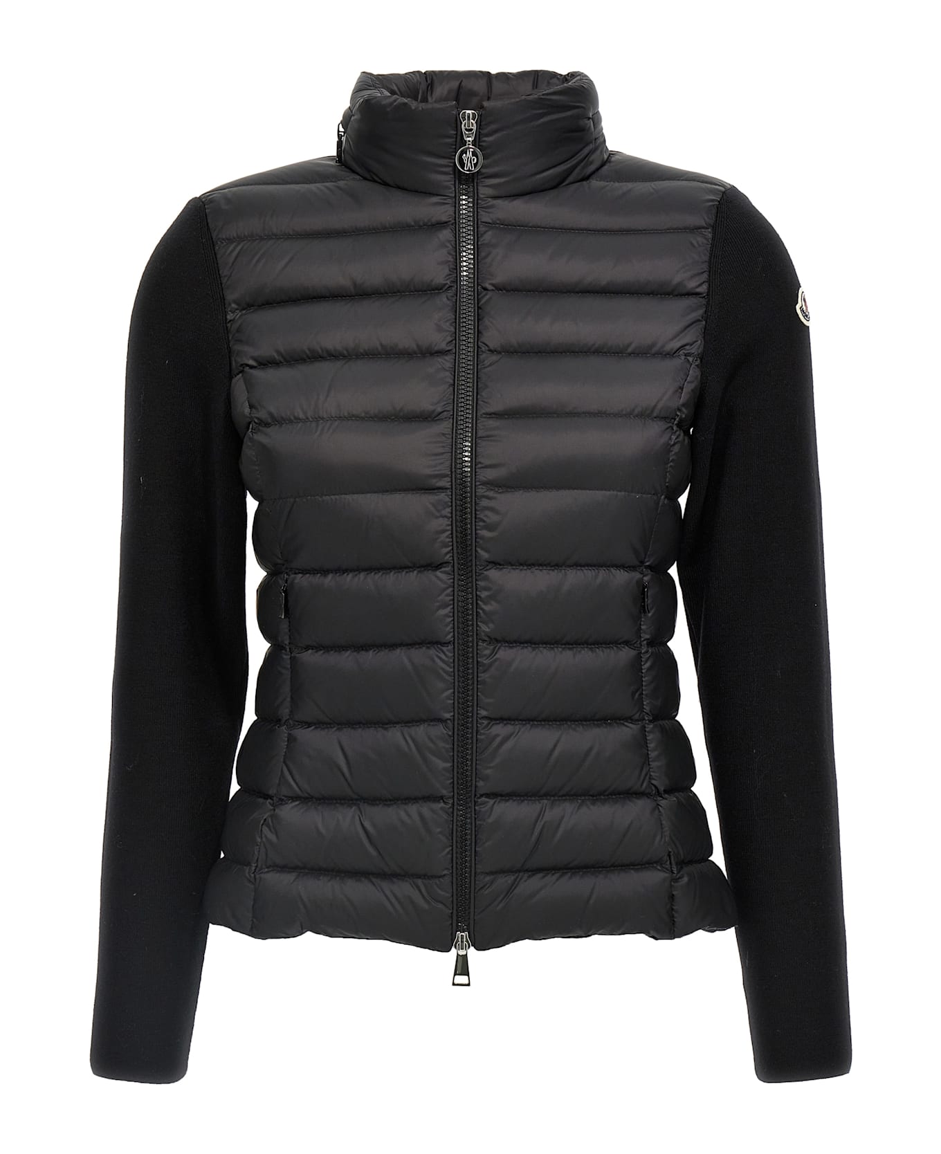Moncler Two-material Cardigan - NERO