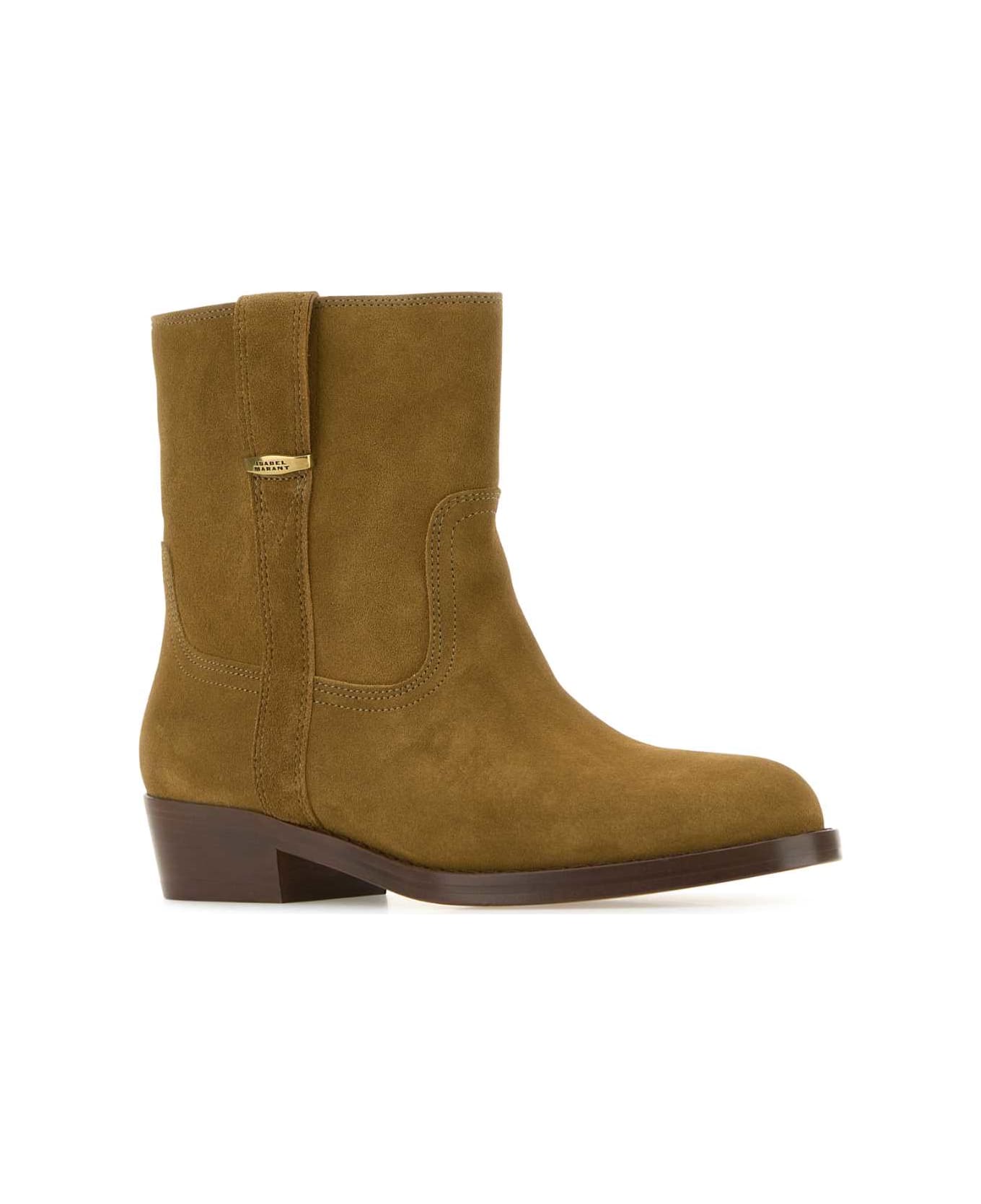 Isabel Marant Biscuit Suede Lylie Ankle Boots - SEPIA