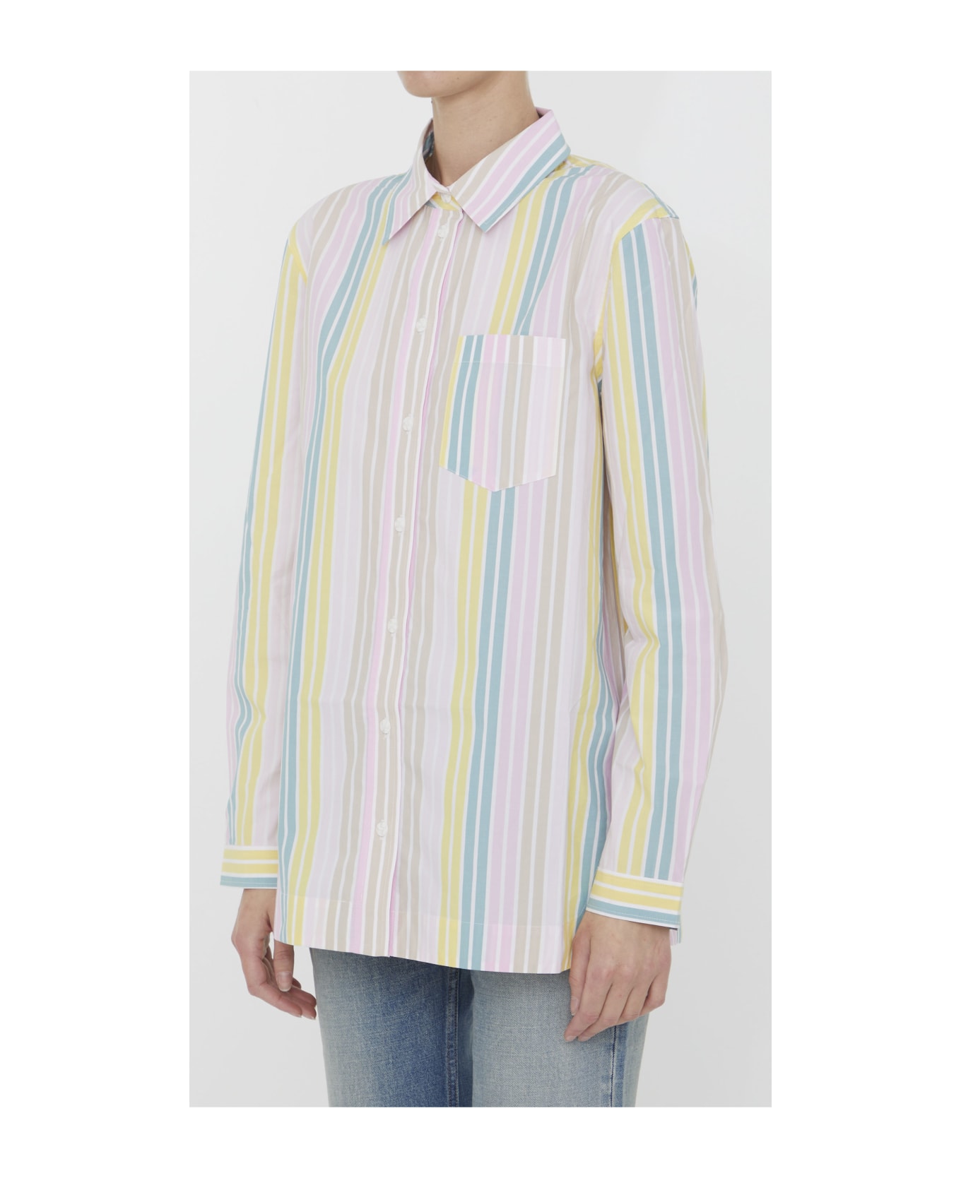 Ganni Multicolor Striped Shirt - MULTICOLOR