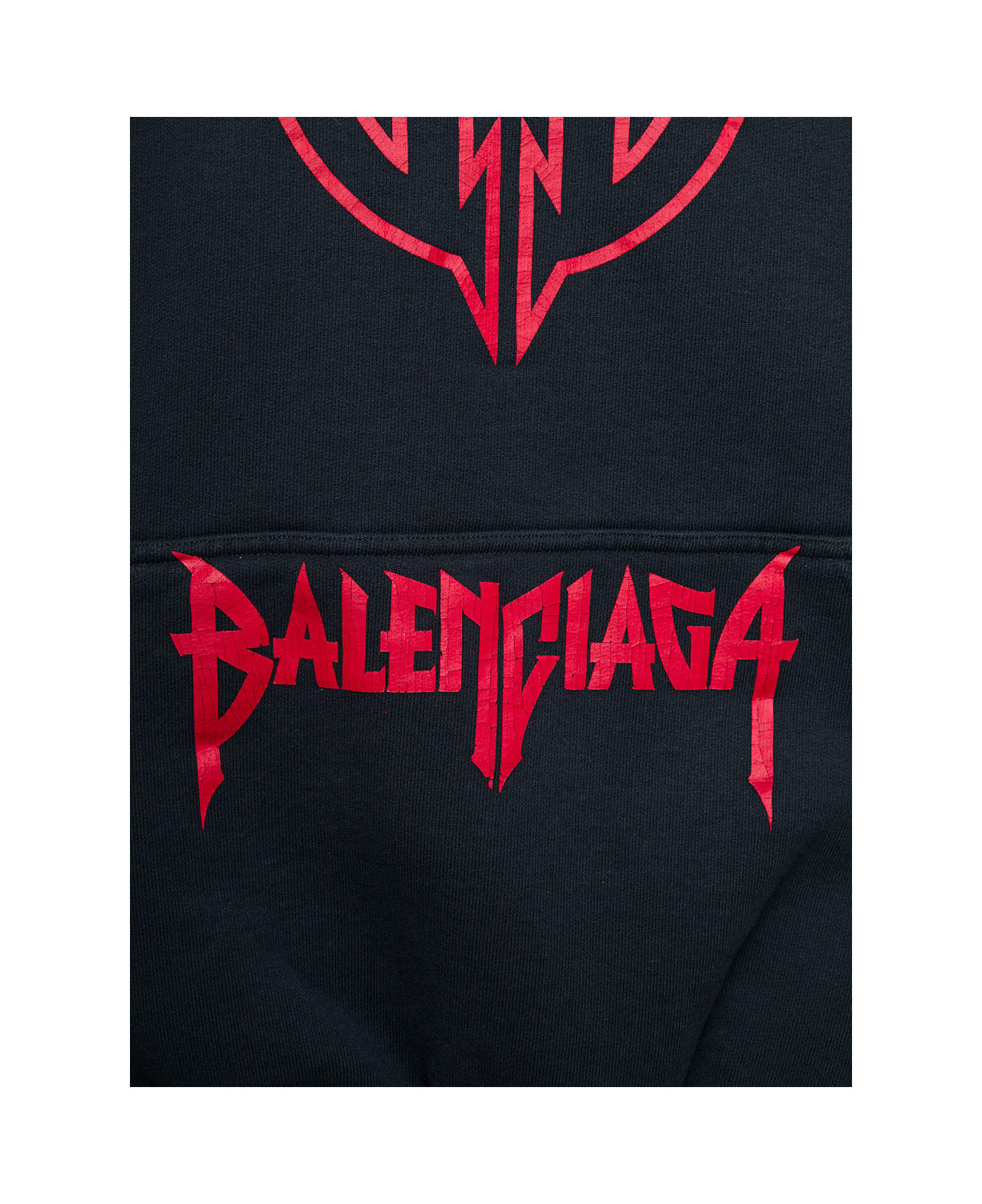 Balenciaga Round Hoodie Metal Bb Heavy Molleton - Black フリース