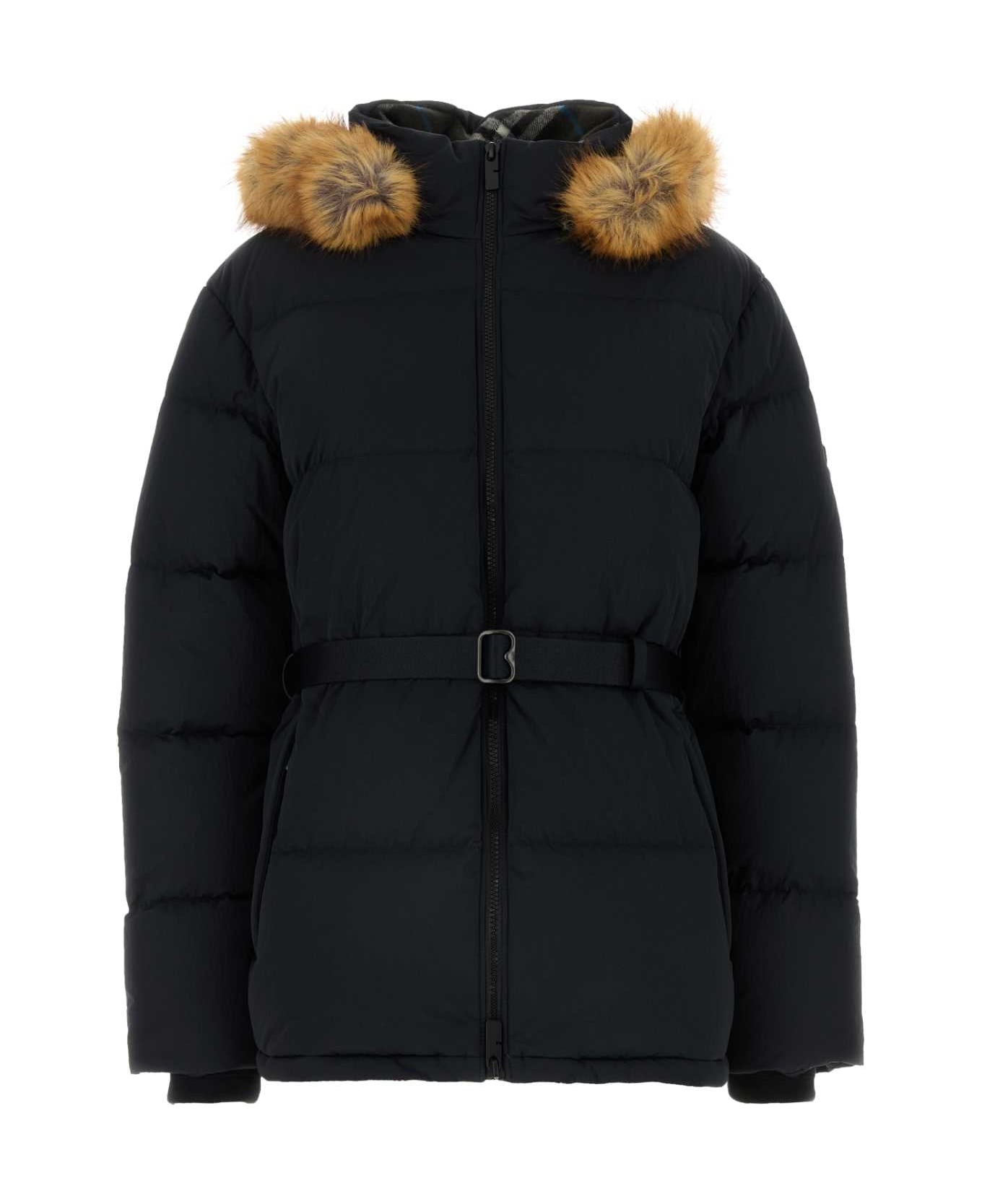 Burberry Black Nylon Down Jacket - BLACKSNUGIPCHECK