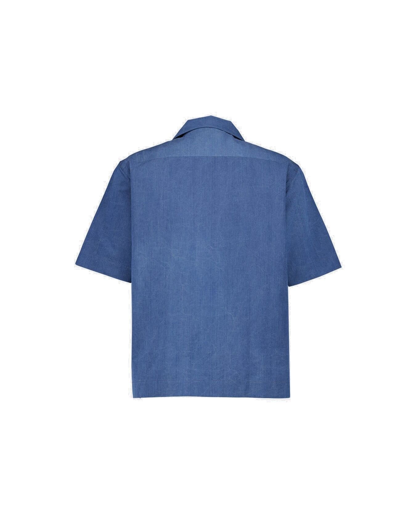 Givenchy Logo Embroidered Short-sleeve Shirt - Blue