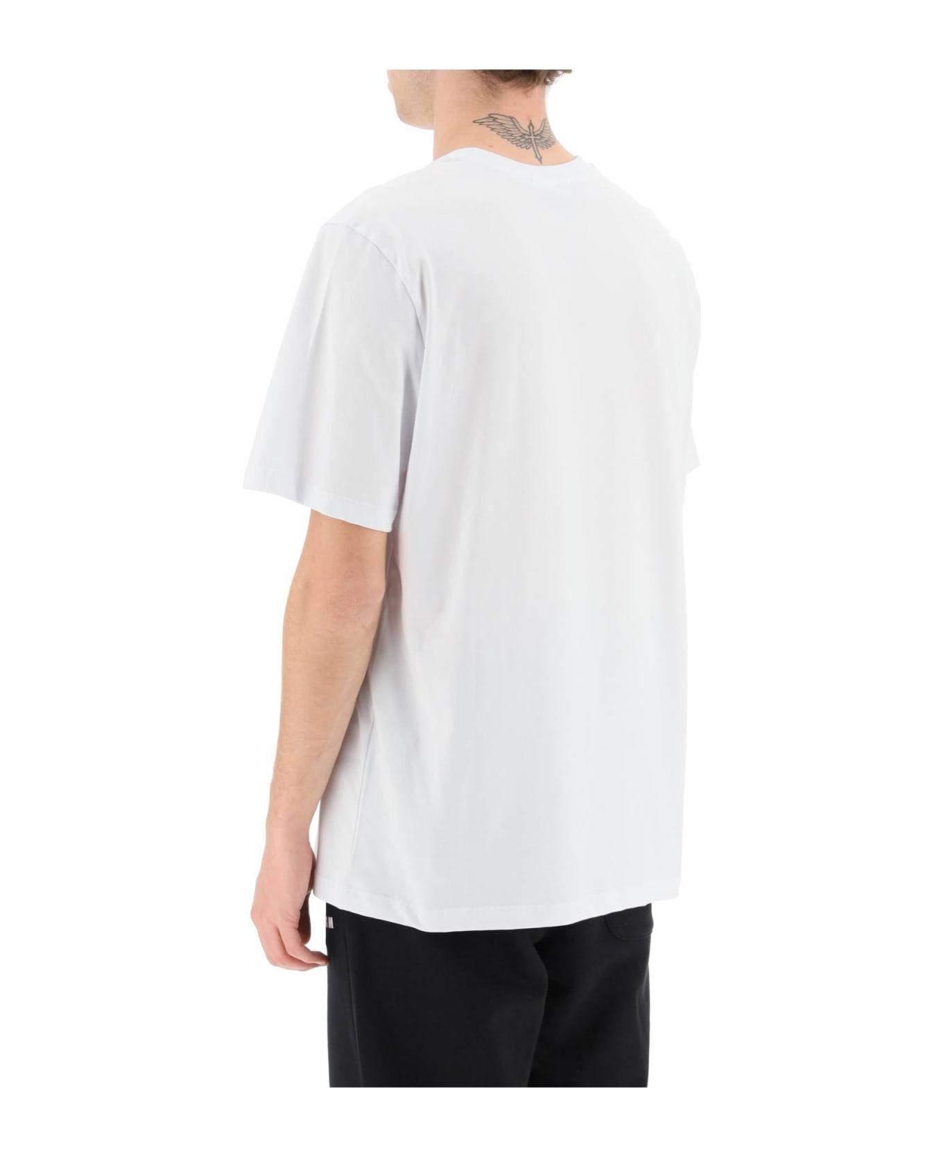 MSGM Crewneck T-shirt Featuring Micro Logo Print - White