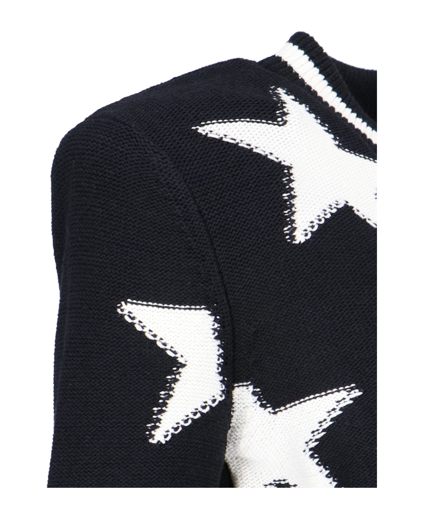 Balmain Buttonned Knit Stars Cardigan - Black