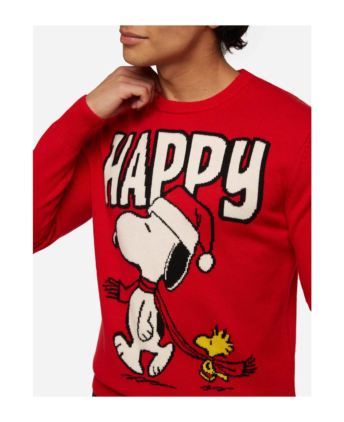 MC2 Saint Barth Sweater Heron With Snoopy Jacquard | Snoopy Peanuts® Special Edition - RED