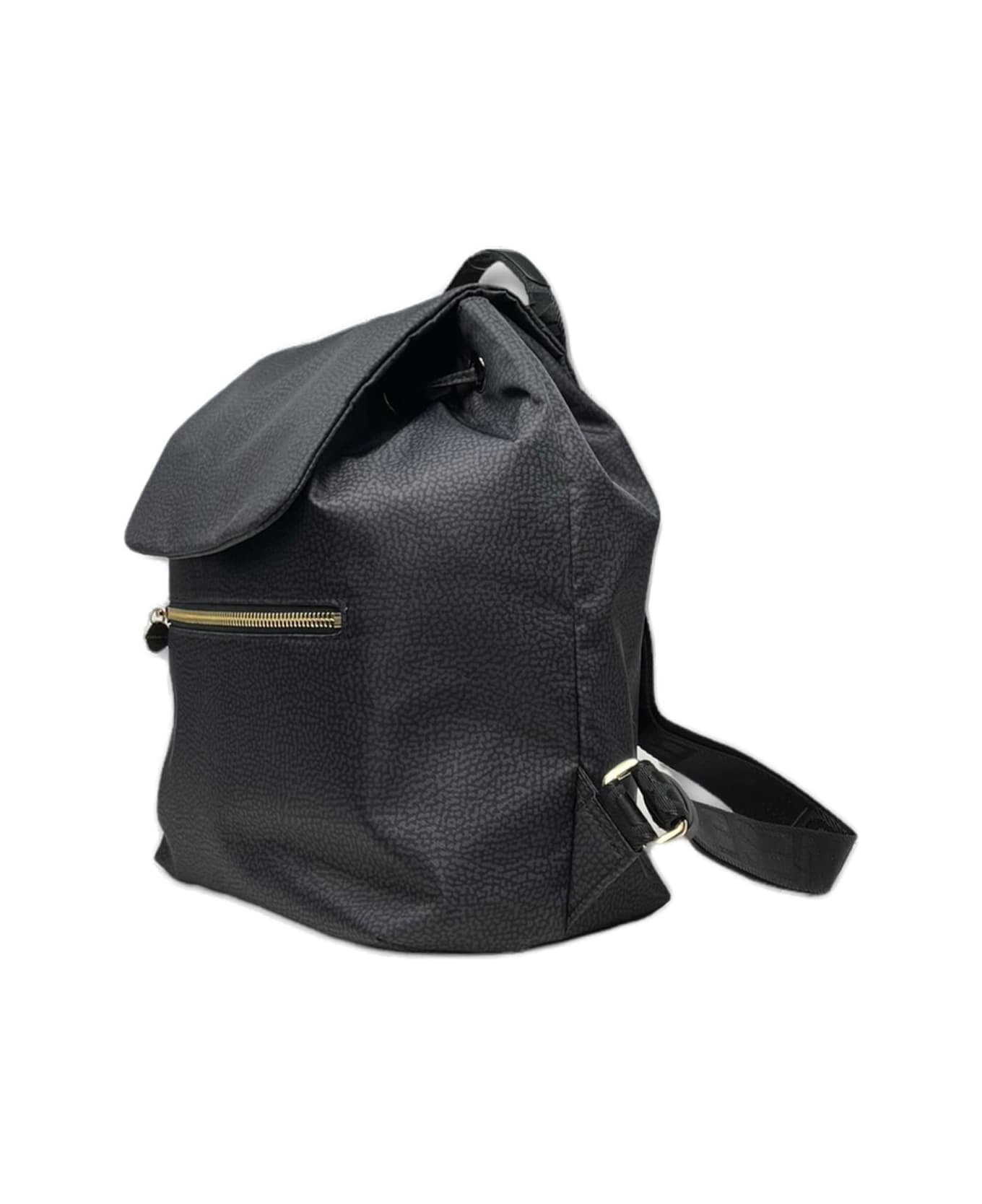 Borbonese Drawstring Medium Backpack Borbonese - BLACK