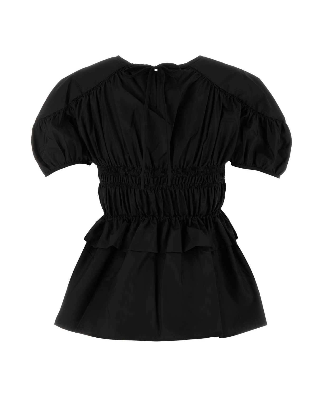 Cecilie Bahnsen Black Tech Fabric Brooklyn Top - BLACK