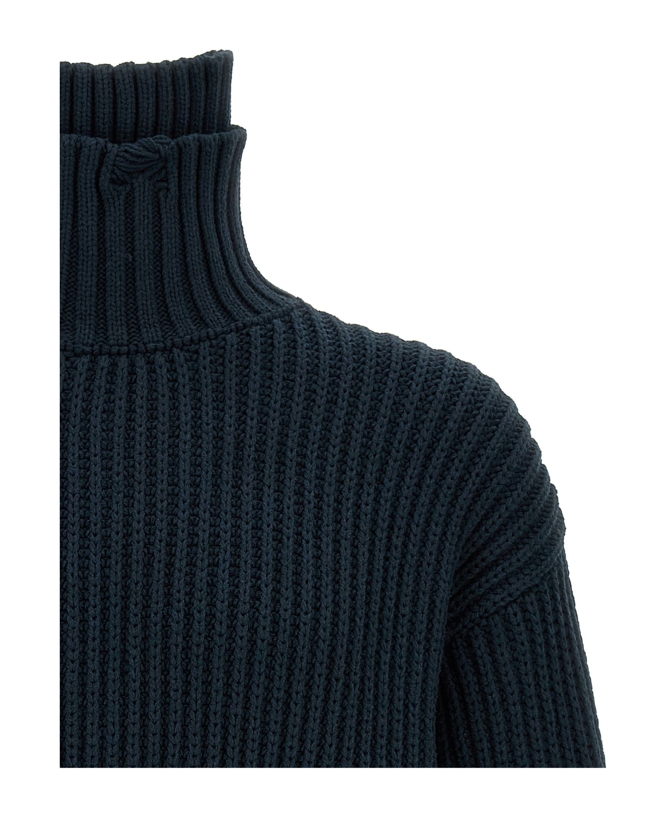 Dsquared2 Broken Stitch Double Collar Sweater - Blue ニットウェア