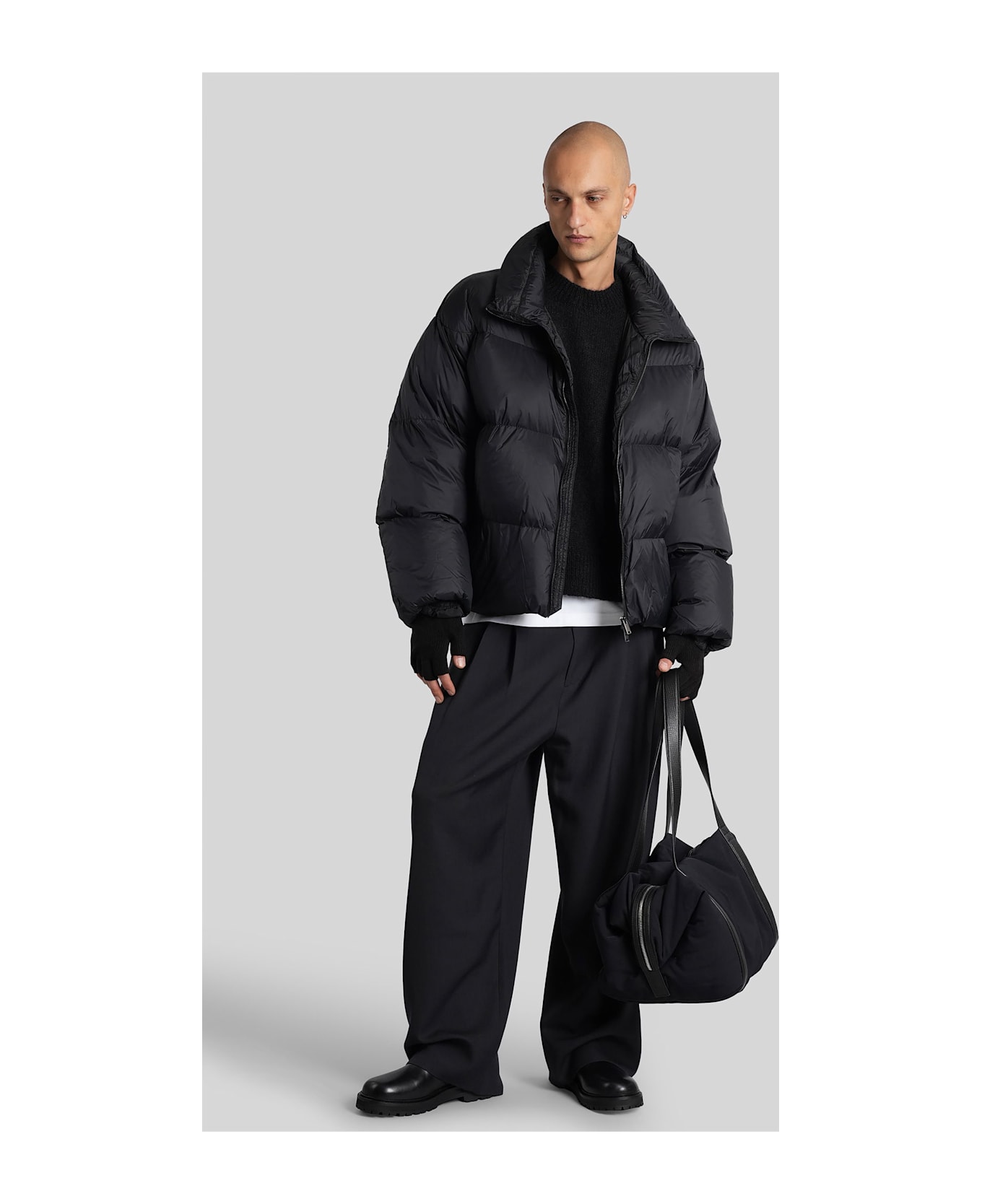 Studio Nicholson Massey Snm-1380 Puffer In Black Nylon - black