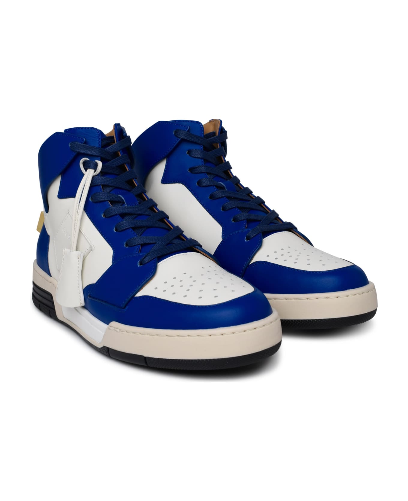 Buscemi 'air Jon' White And Blue Leather Sneakers - White スニーカー