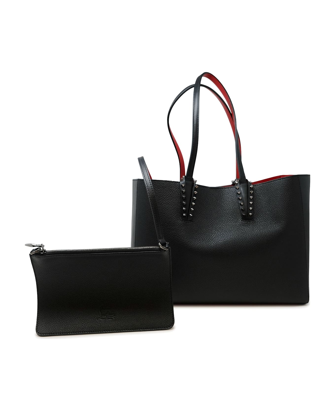 Christian Louboutin Black Calf Leather Cabata Soft Small Bag - Black/gun Metal