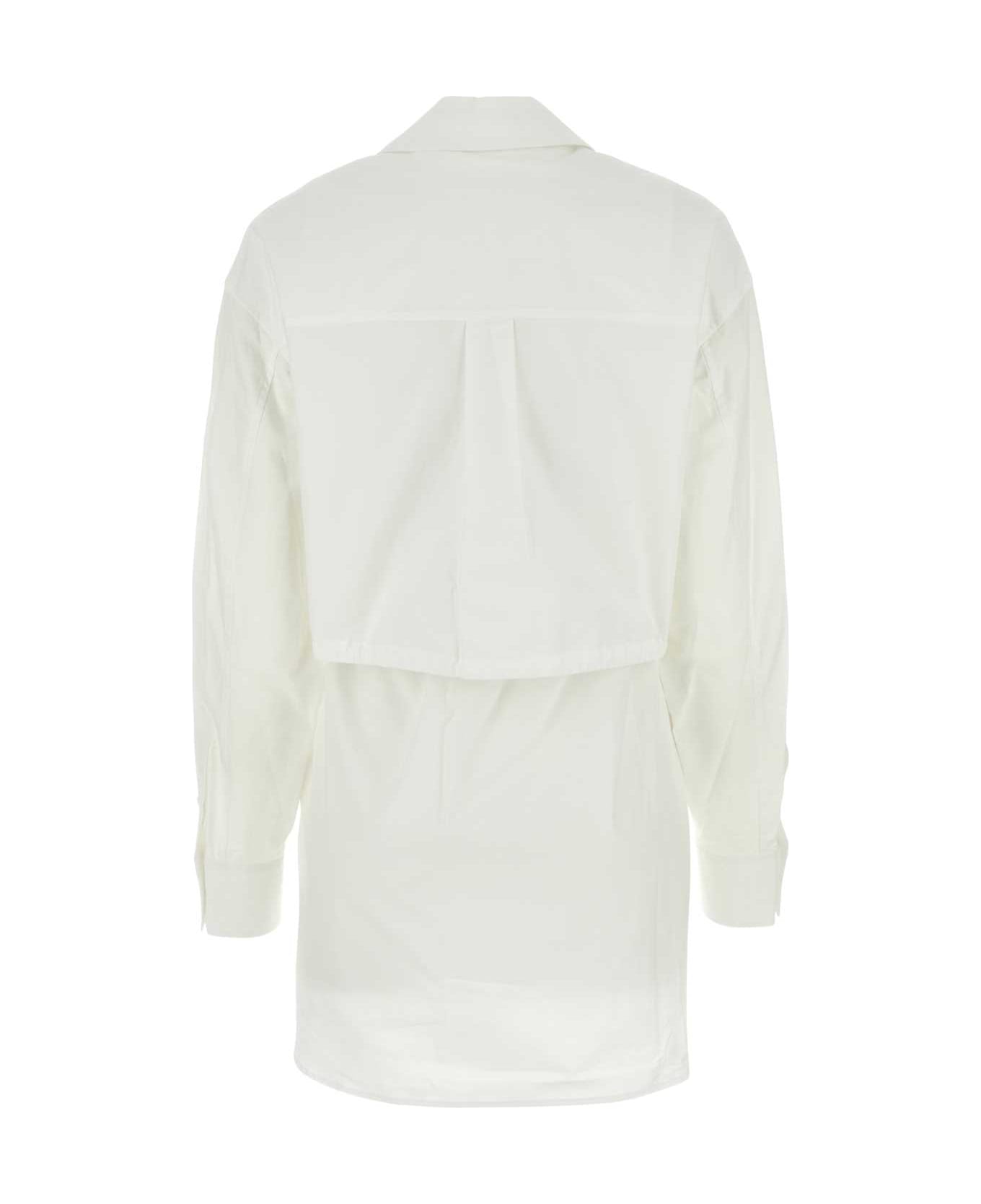 T by Alexander Wang White Poplin Shirt Dress - White シャツ