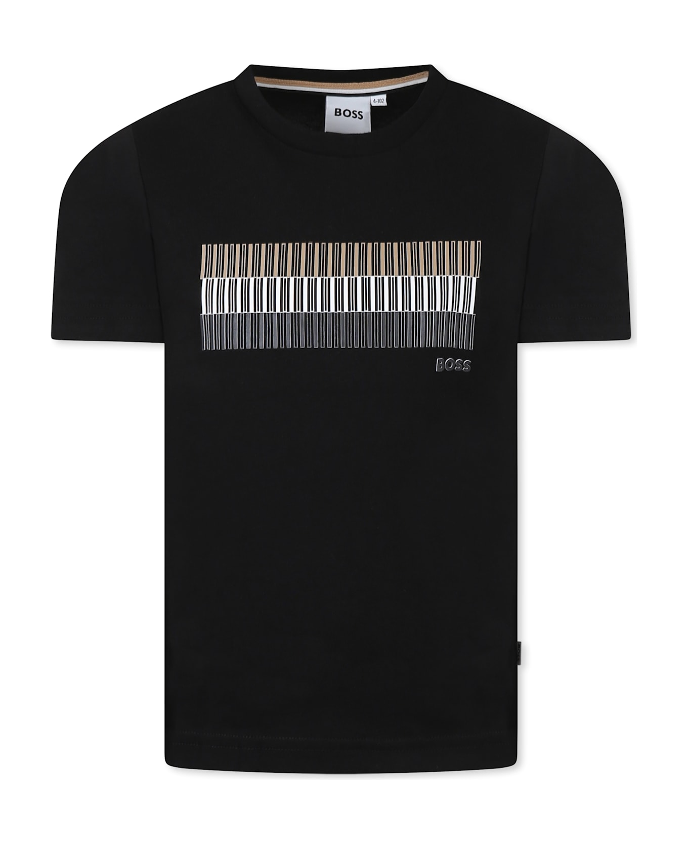 Hugo Boss Black T-shirt For Boy With Logo - Black