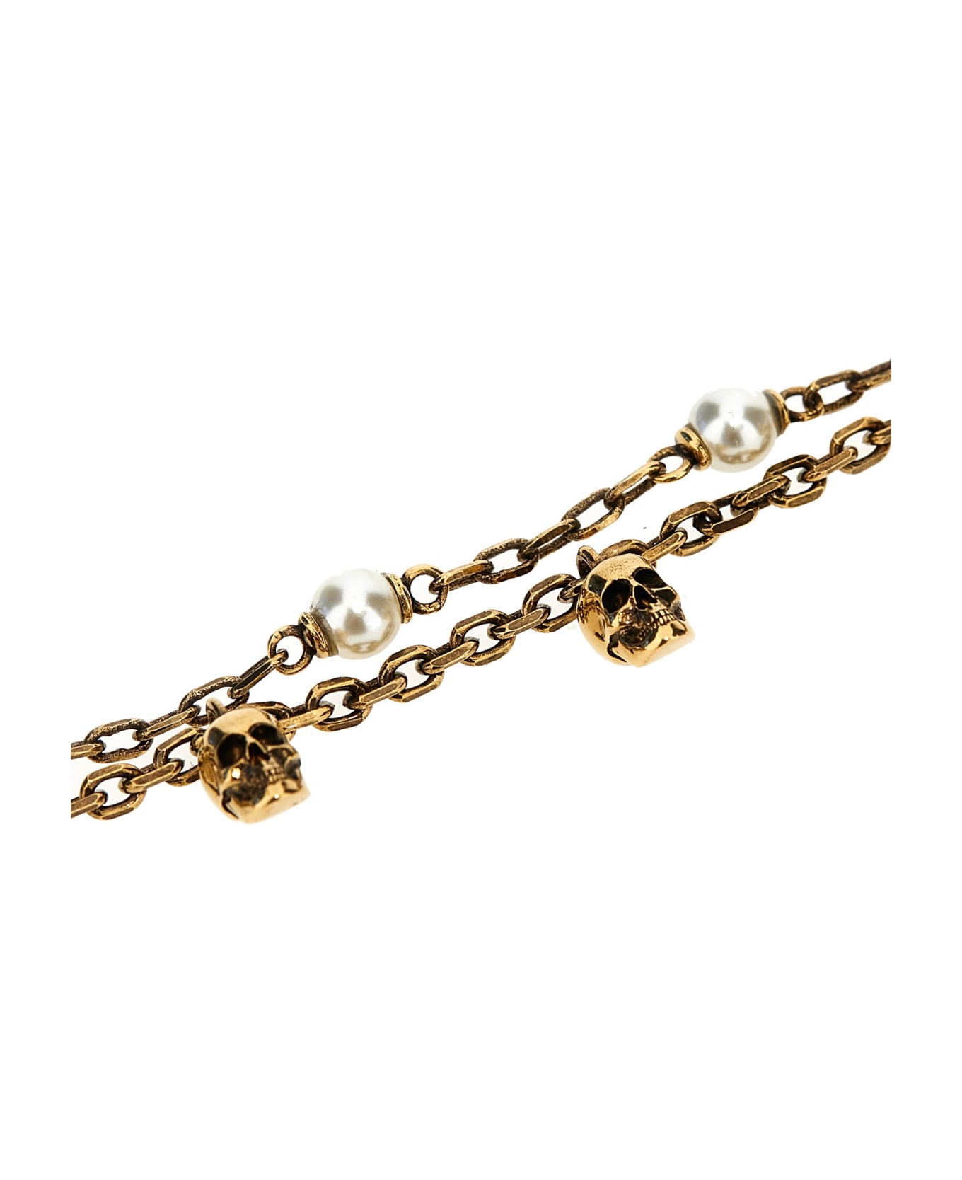 Alexander McQueen 'skull Pearl' Bracelet - Gold