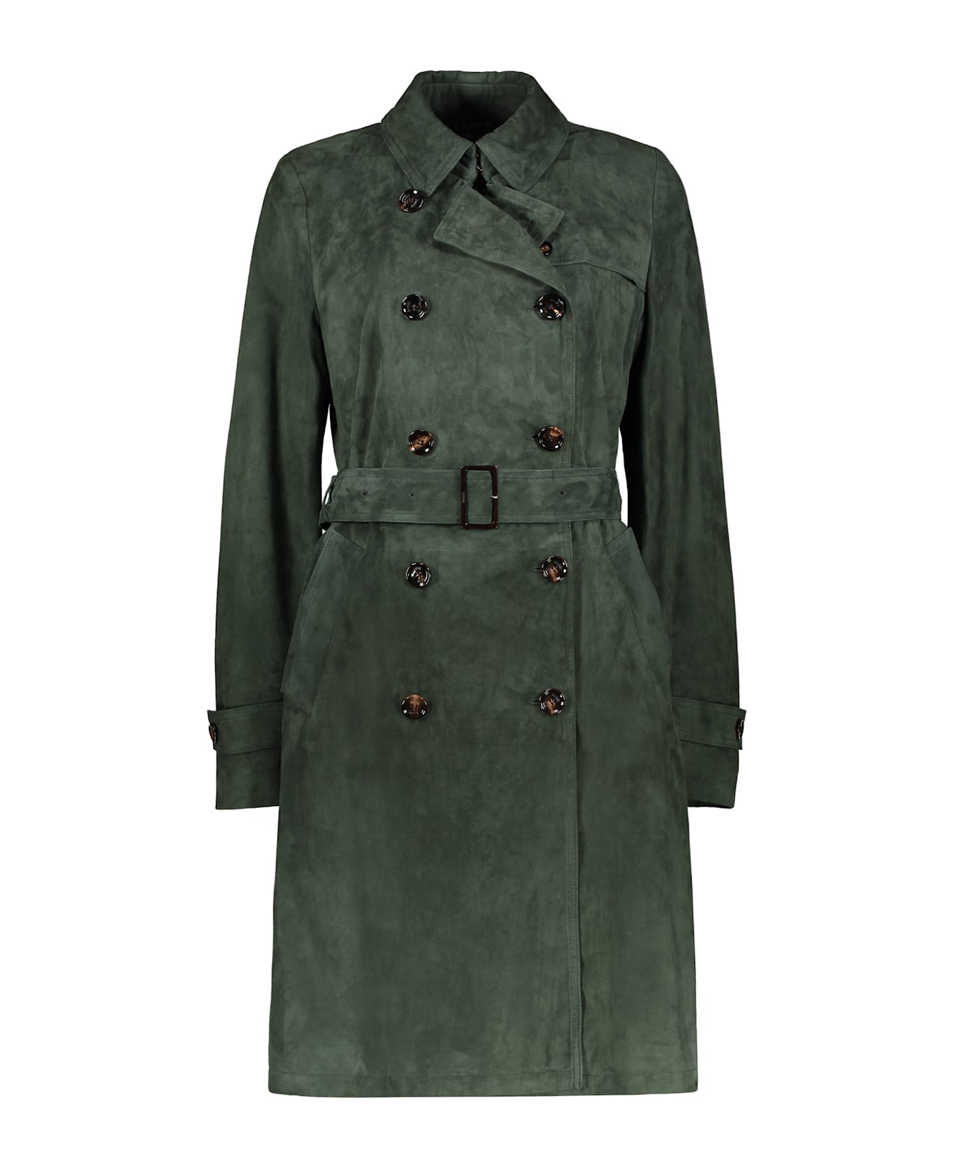 Moorer Avignon Long Leather Jacket - green