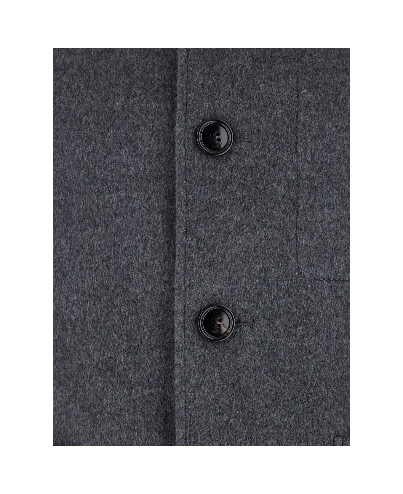 Ami Alexandre Mattiussi Grey Jacket With Classic Lapels And Button Closure In Wool Man - Grey