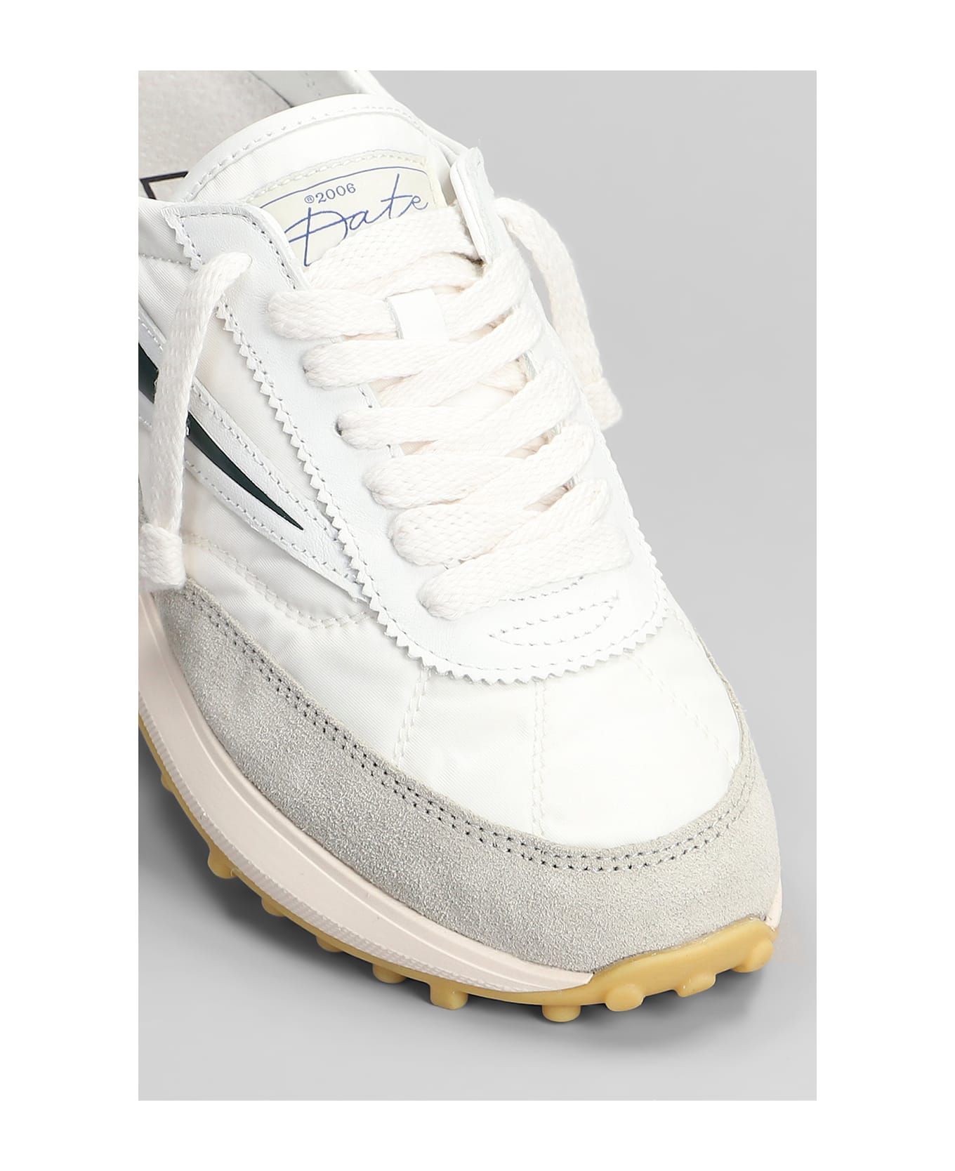 D.A.T.E. Athleta Sneakers In White Suede And Fabric - white