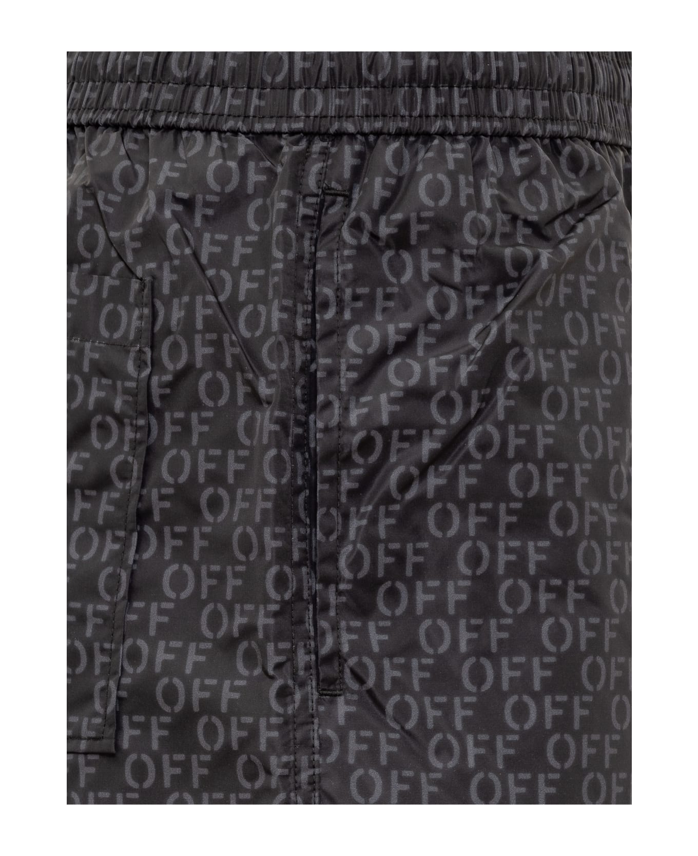 Off-White Printed Nylon Swimming Shorts - Black