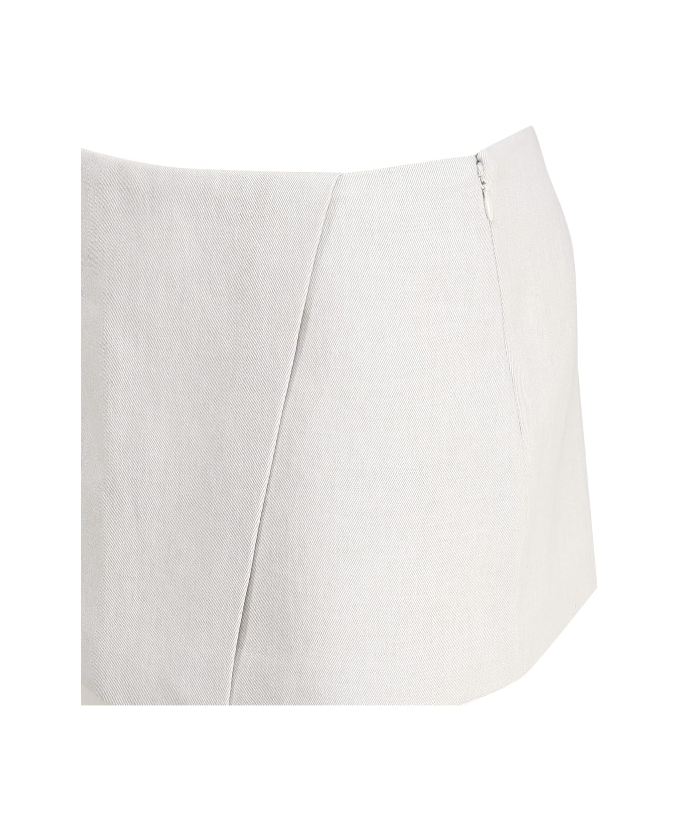 The Andamane Liza Low-waisted Miniskirt In Satin Crepe - White