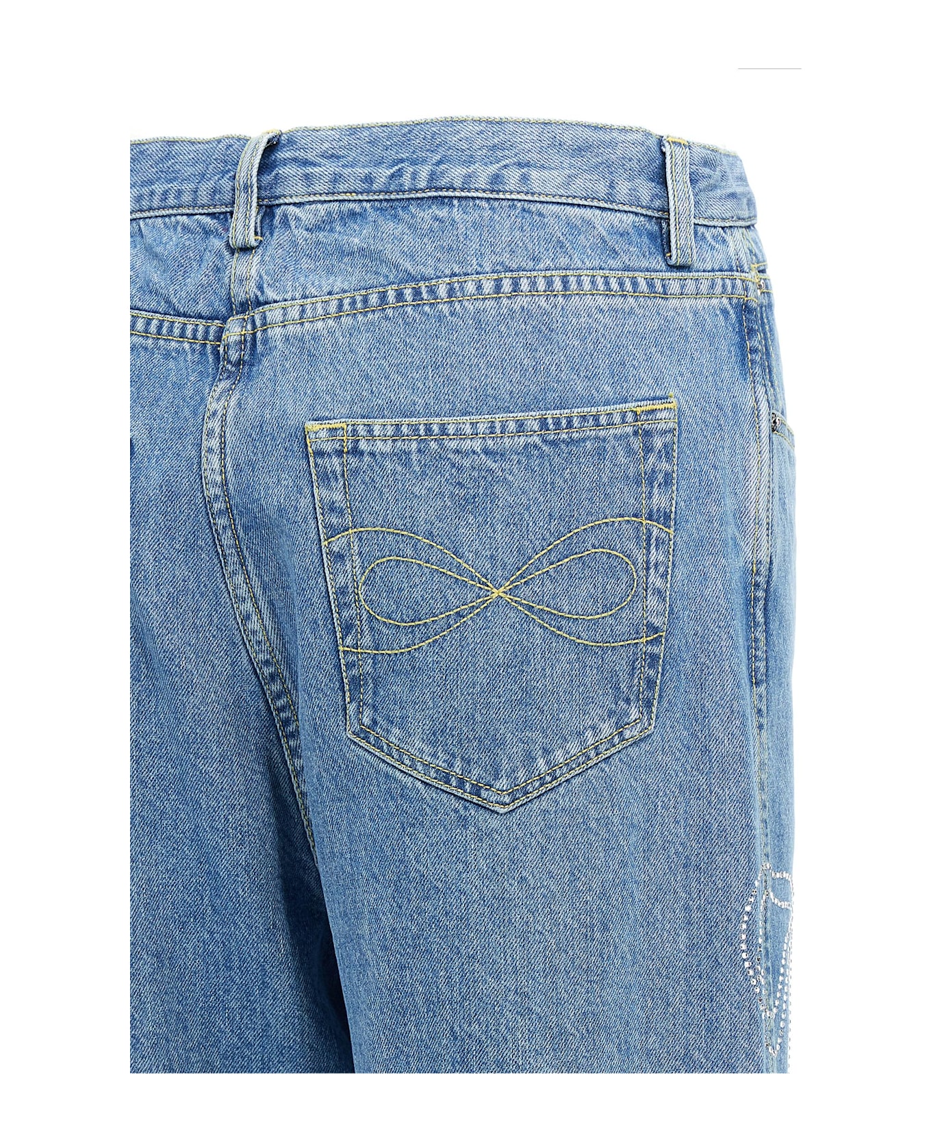 Mach 
Mach 
crystal Ribbon Hot Fix
 Jeans - Light Blue