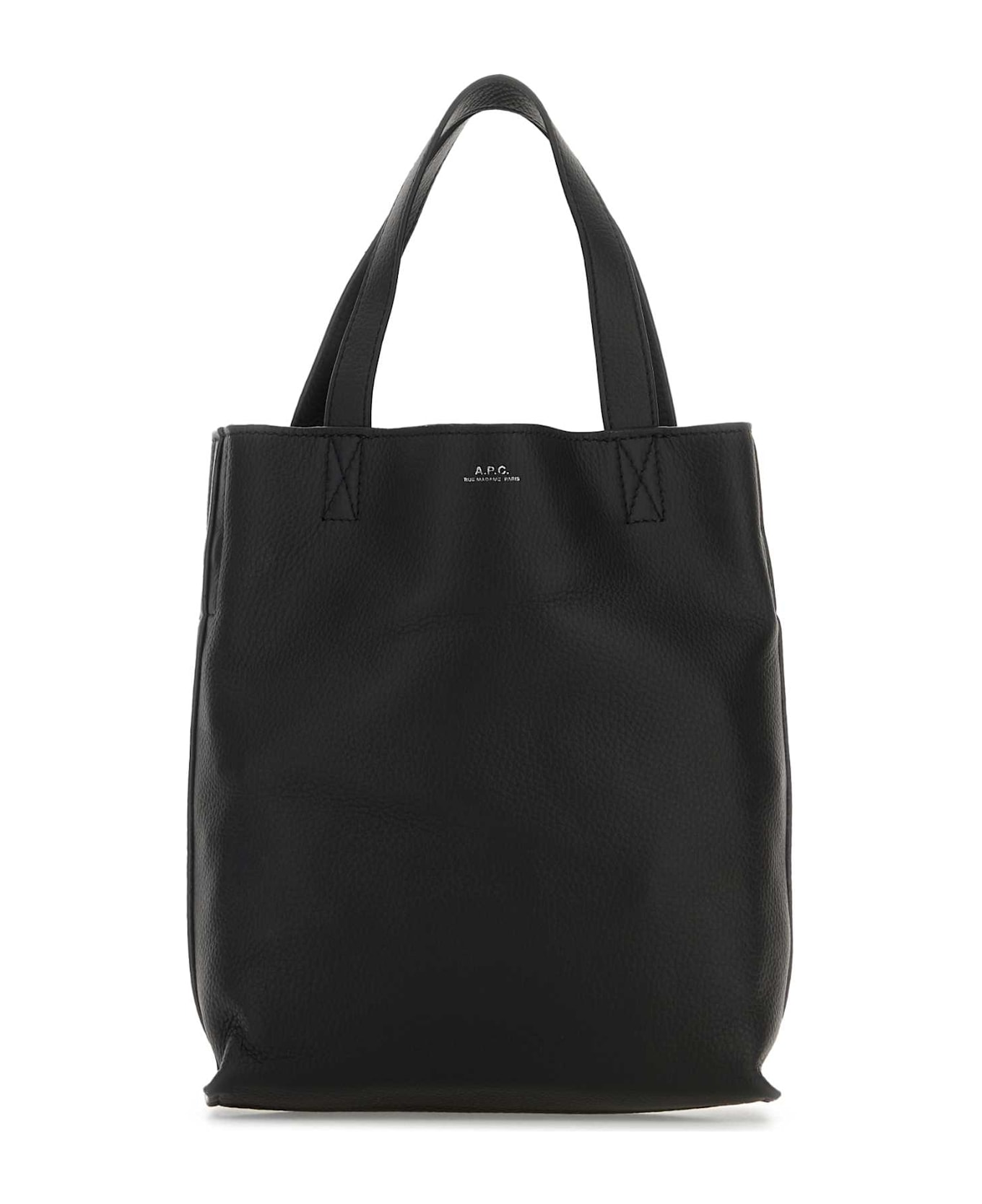 A.P.C. Black Leather Small Maiko Shopping Bag - Black