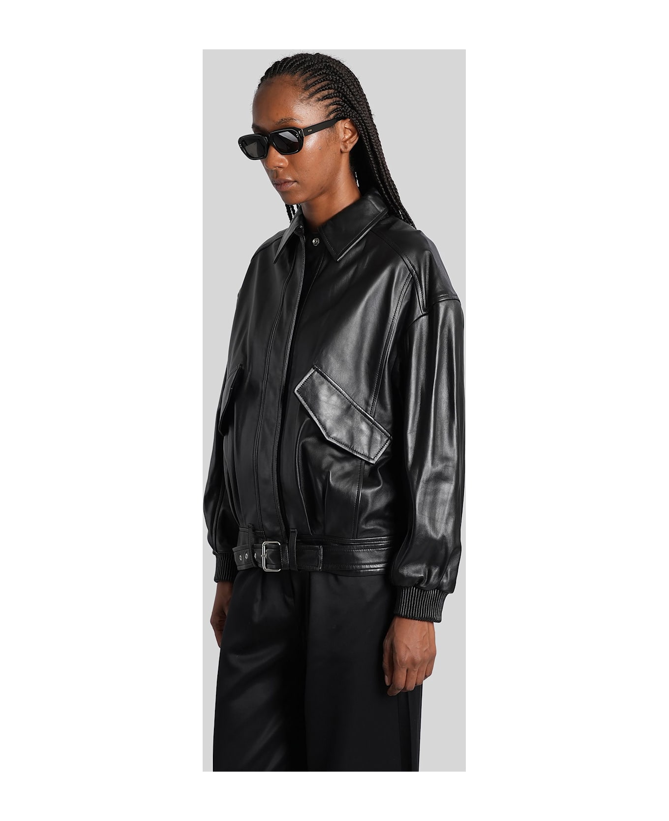 IRO Manka Biker Jacket In Black Leather - black
