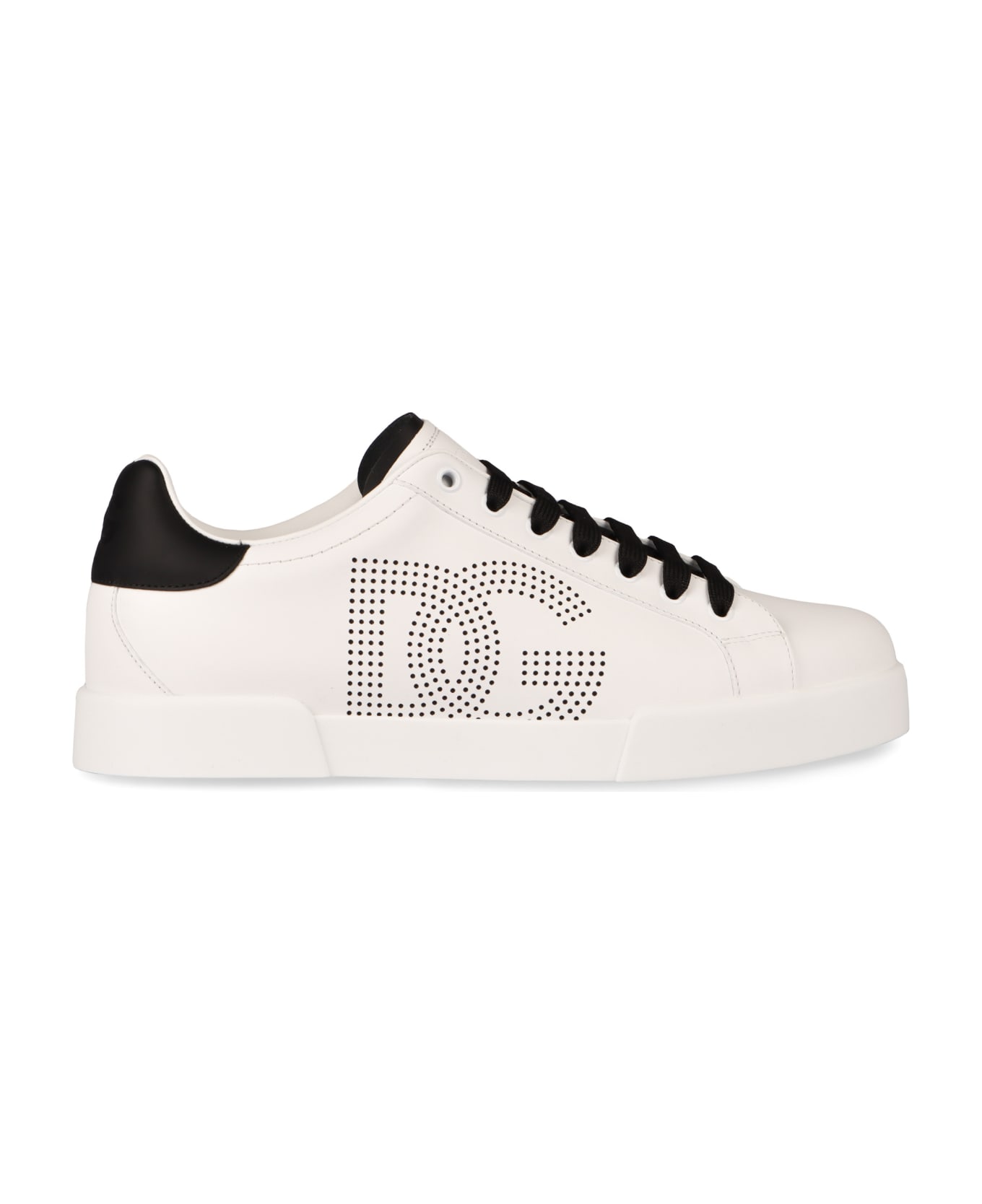 Dolce & Gabbana Portofino Leather Low-top Sneakers - White