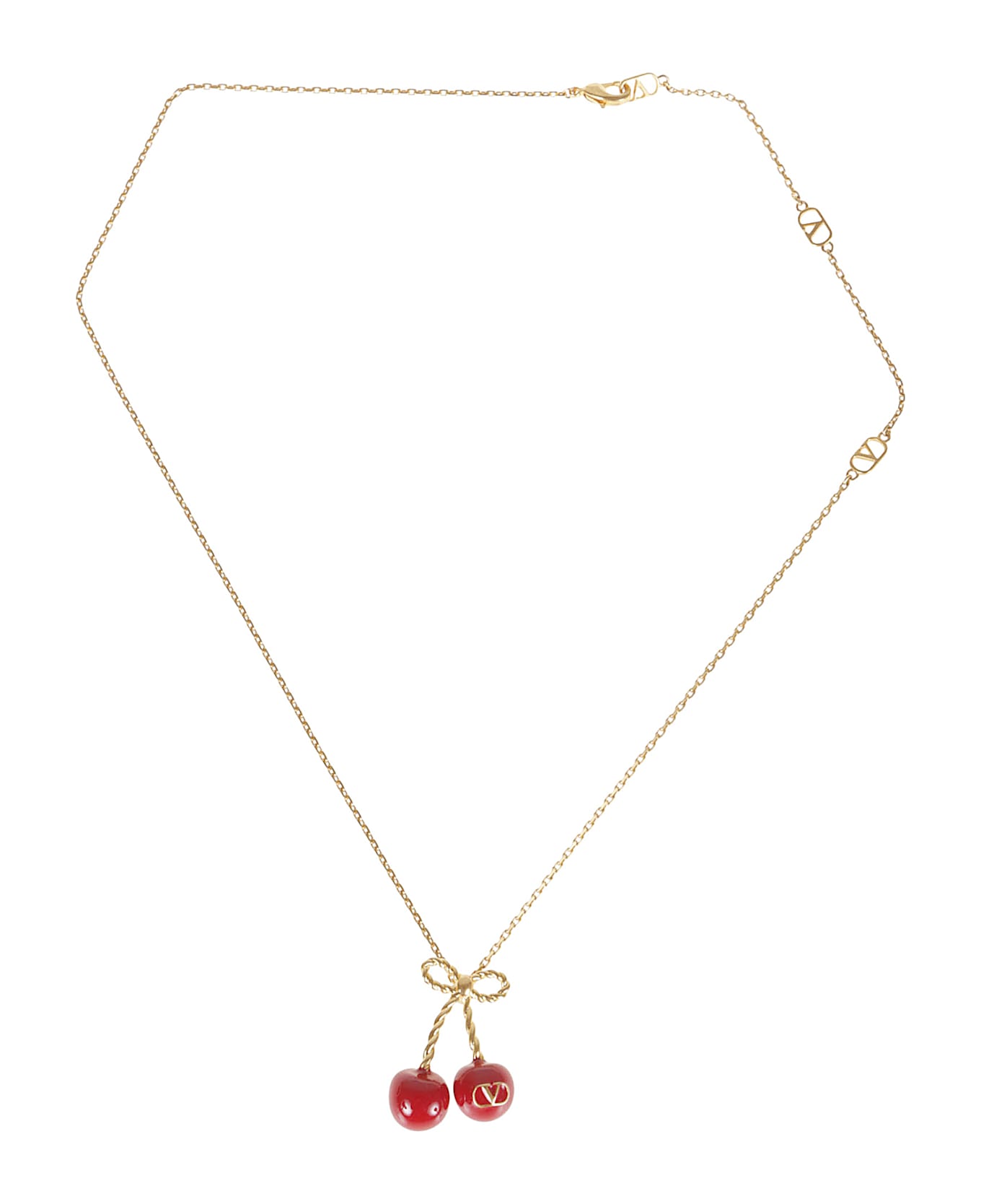 Valentino Garavani Necklace (l.50) Chez Valentino - Y Antique Brass Rosso