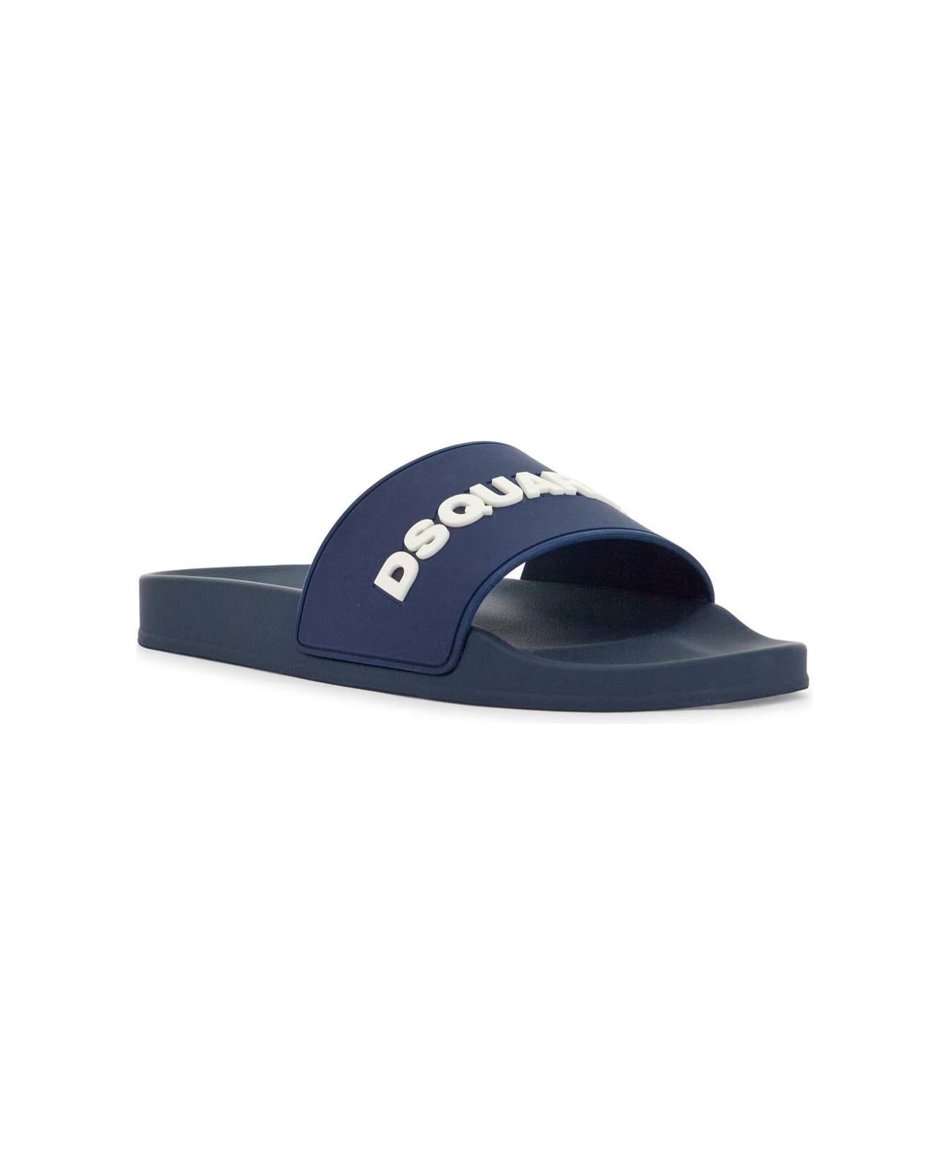 Dsquared2 Navy Blue Polyurethane Slippers - BLU NOTTE (Blue)