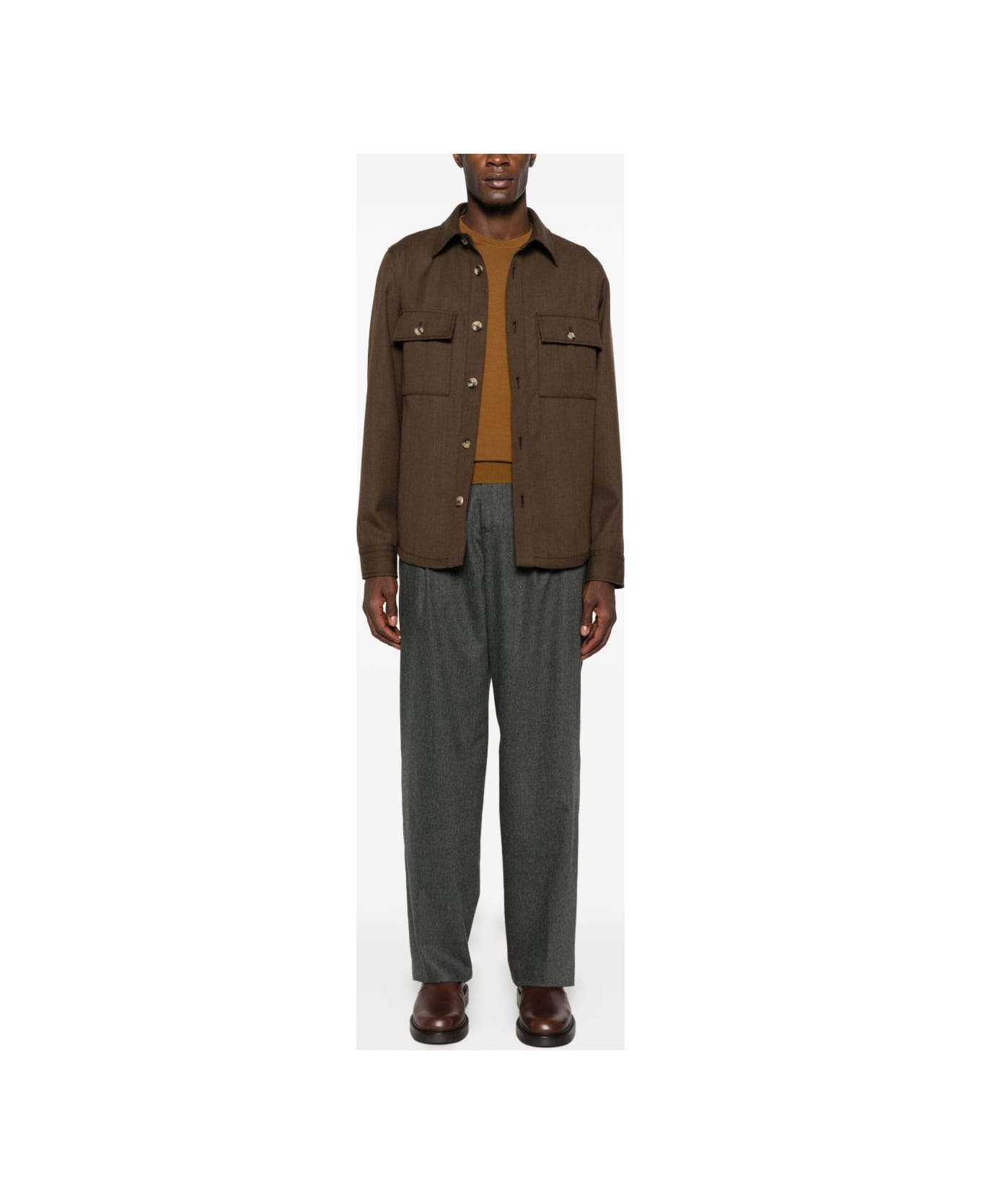Jacob Cohen Wool Shirt Jacket - Brown