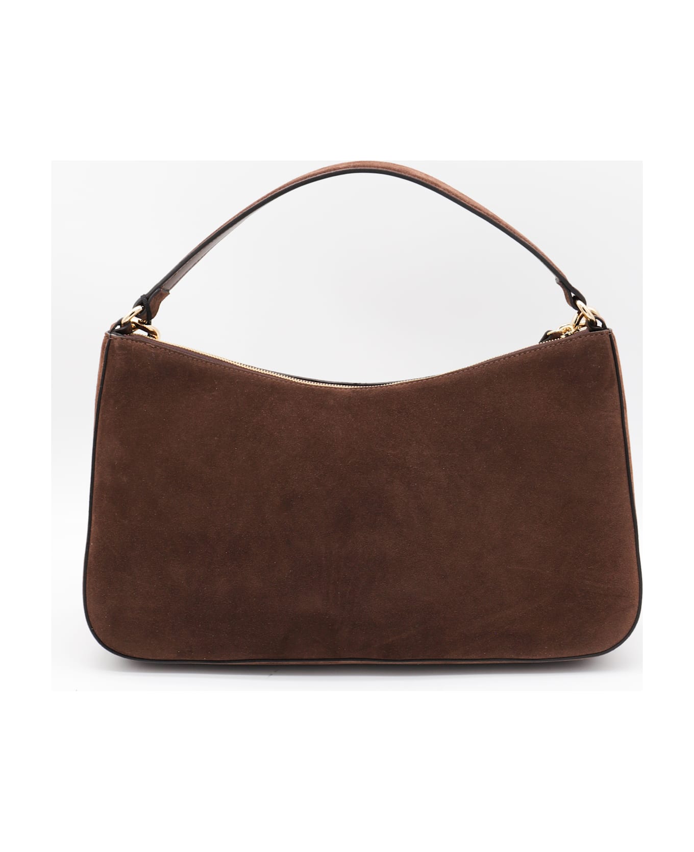TwinSet Dark Brown Leather Liliane Shoulder Bag - COFFEE